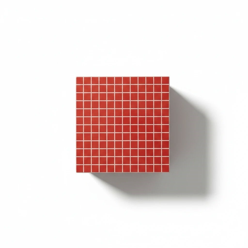 Aurora Cube Mini Kırmızı Mozaik Yan Sehpa