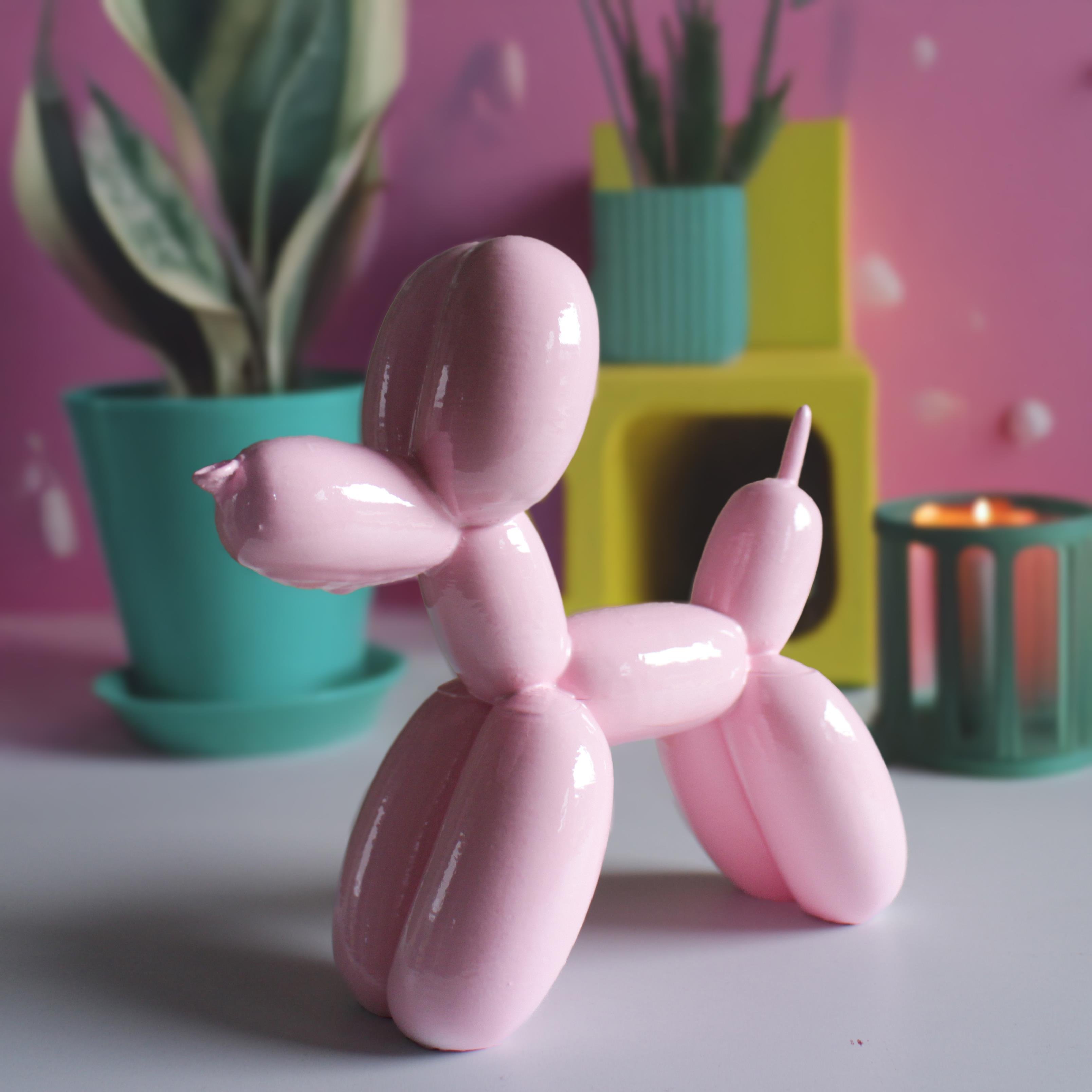 Balon Köpek Figürü | Pastel Pembe
