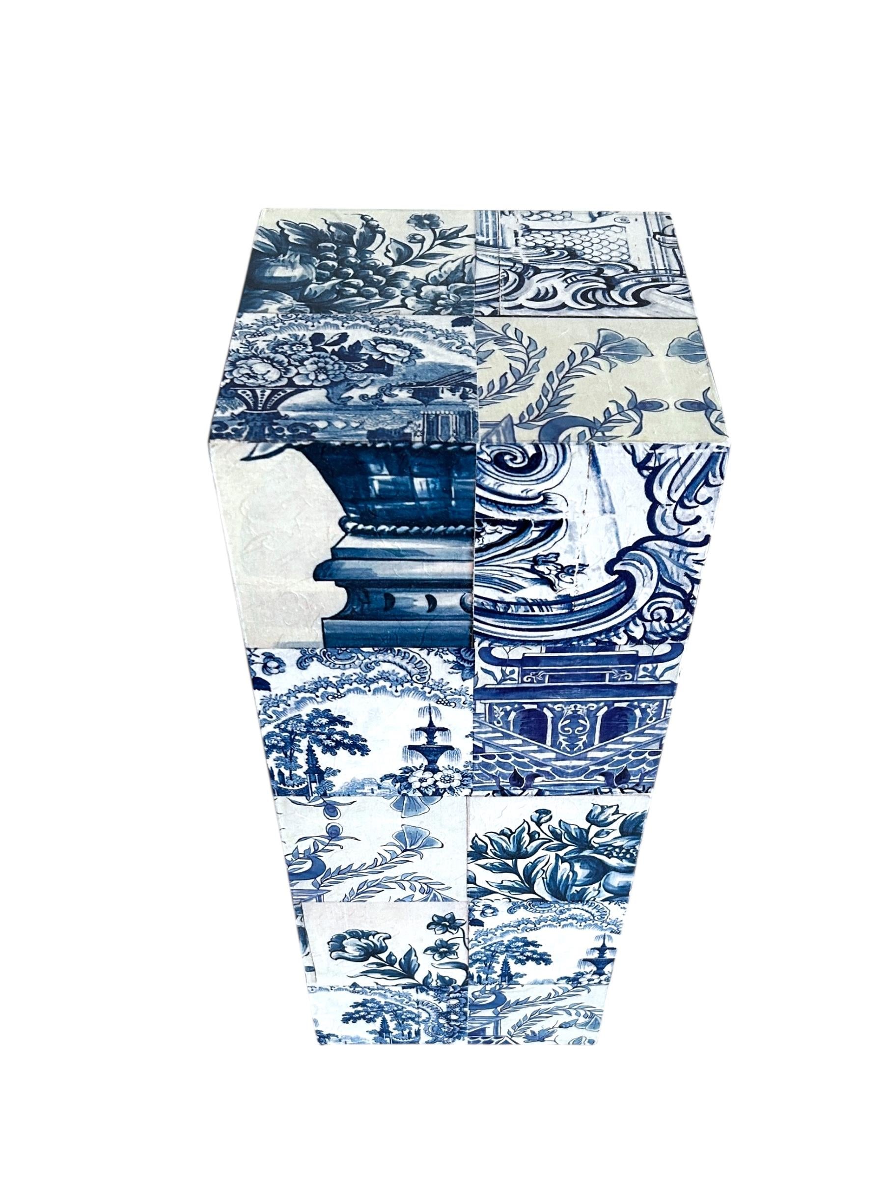 Bleu Blanc Ahşap Sehpa