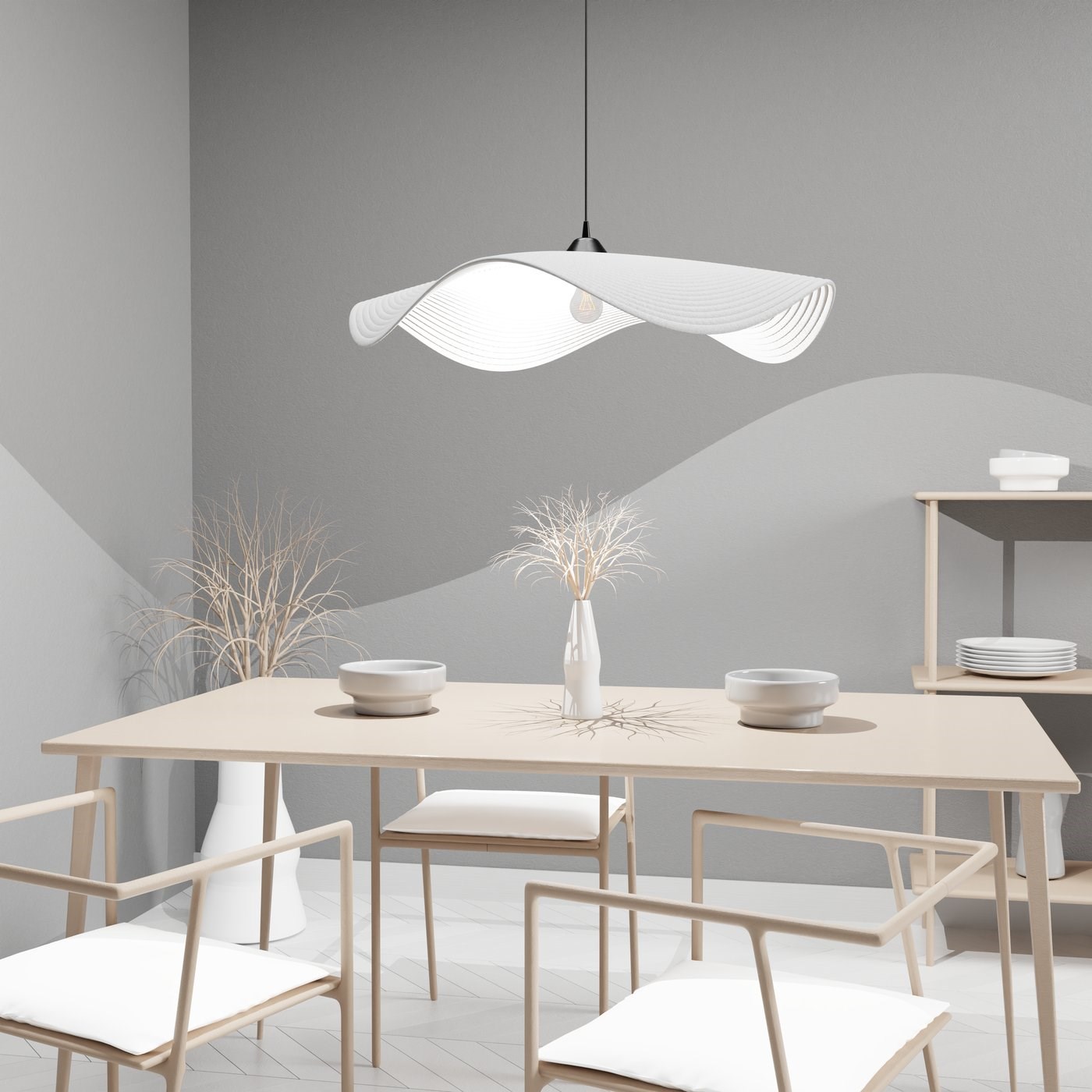 Breeze El Yapımı Dekoratif Tasarım Jüt Avize L (Ekru, 400gr.)