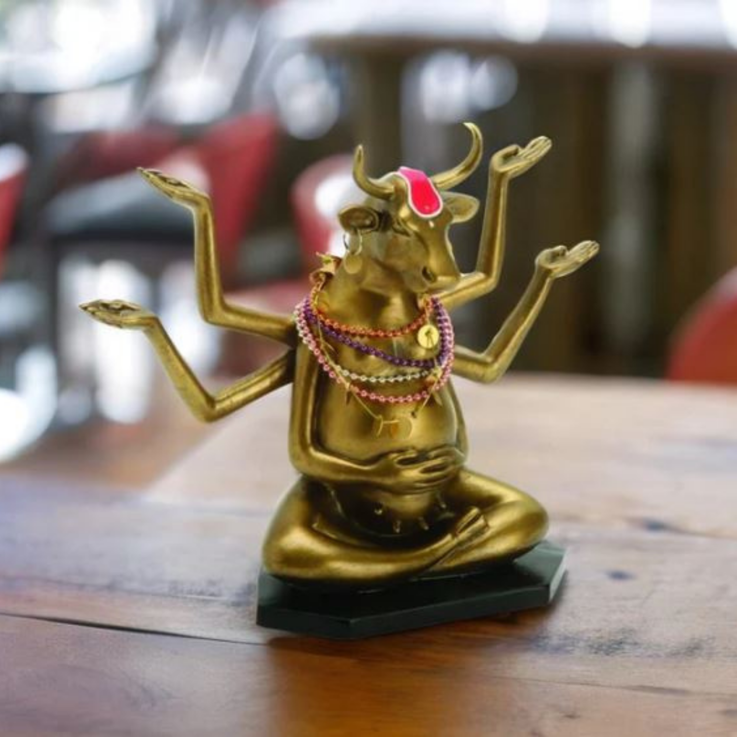 Buddha Cow - El Yapımı Dekoratif İnek Figürü