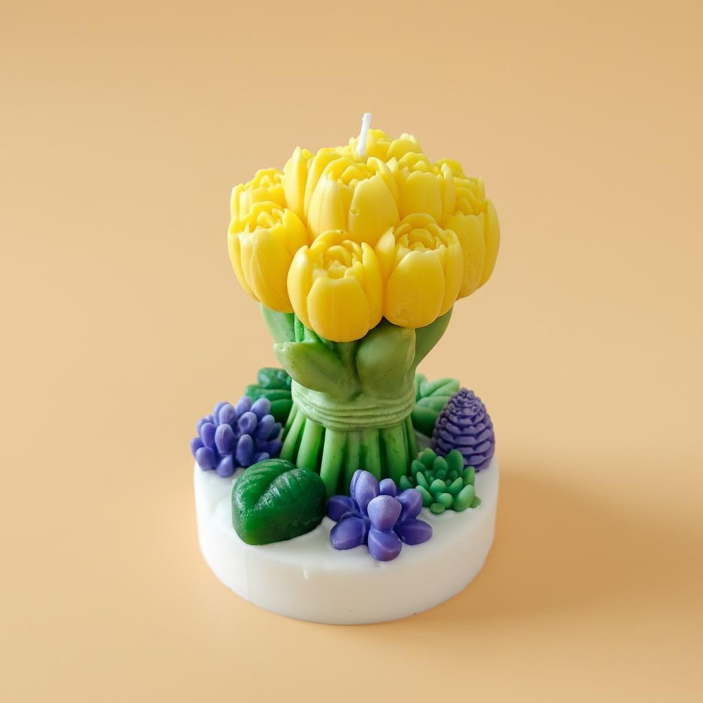 Candle – Botanical Series | Amber Kokulu Çiçek Buketi Mum