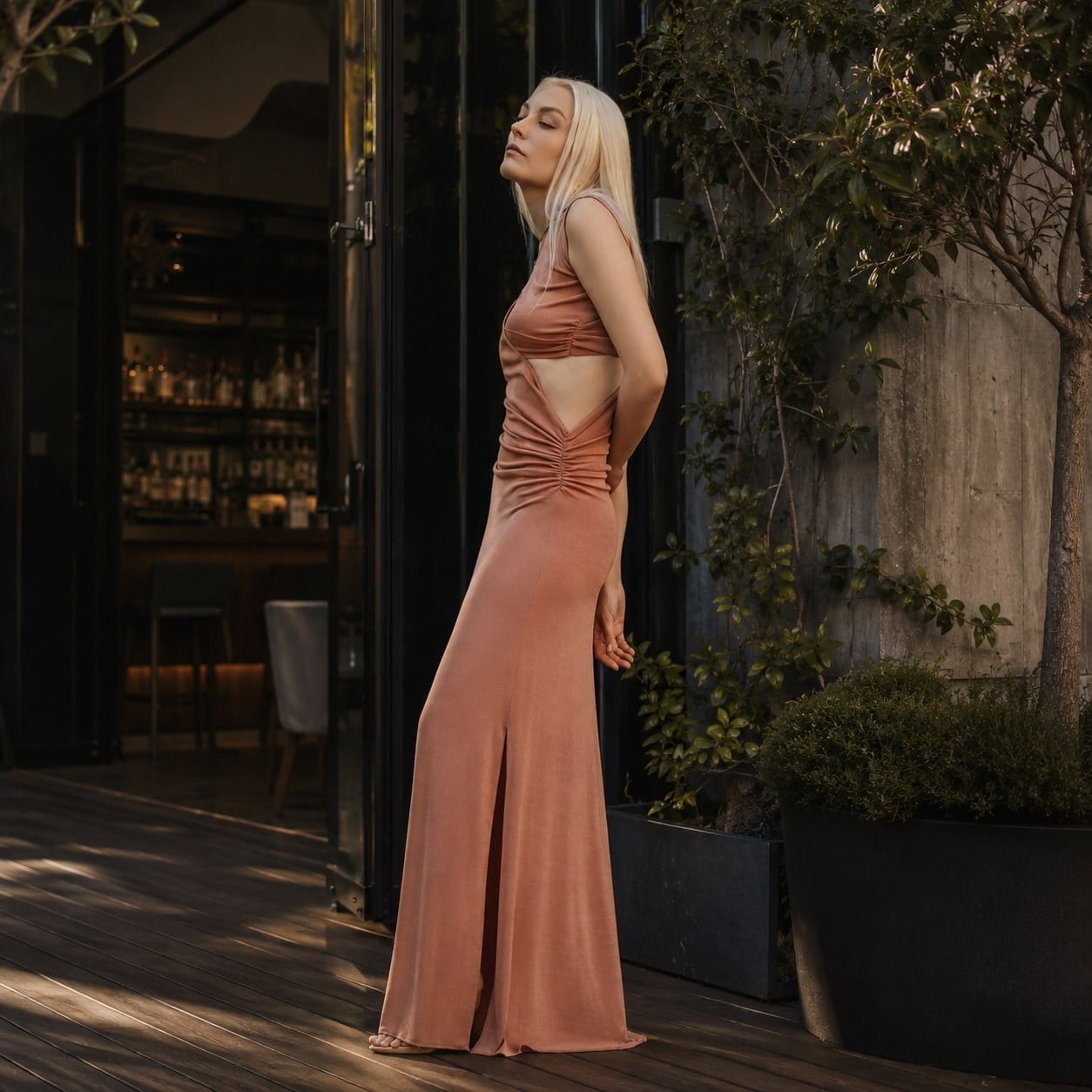Celine Ruched Maxi Dress