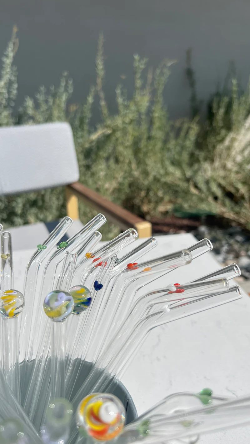 Cen Cam Pipet Set Kurdele & Kalp (6 adet) Fırçalı