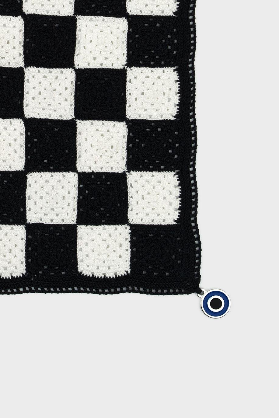 Checkered El İşi Dantel Örtü