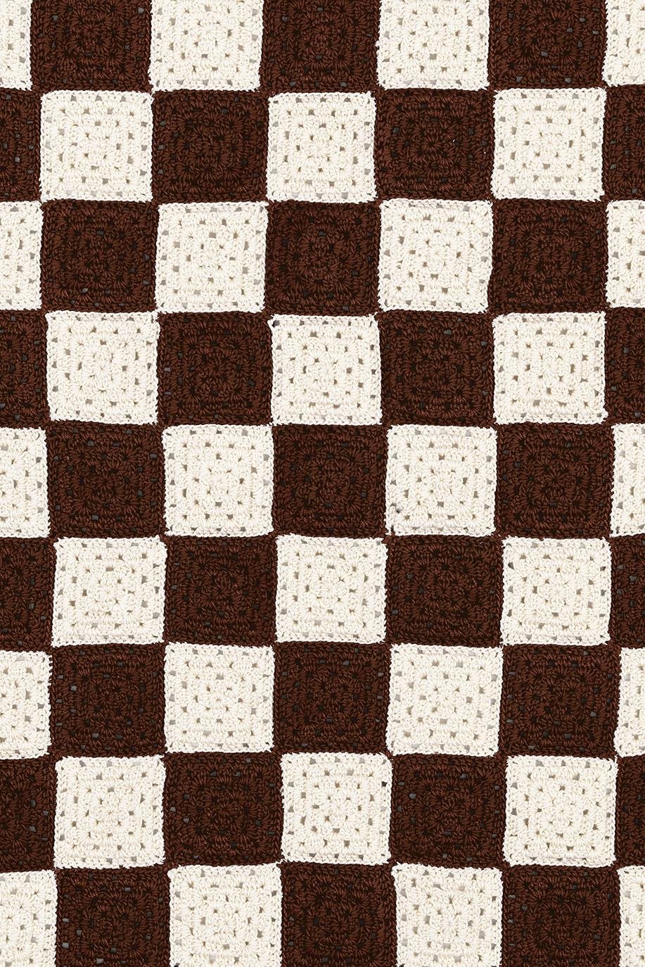 Checkered El İşi Dantel Örtü