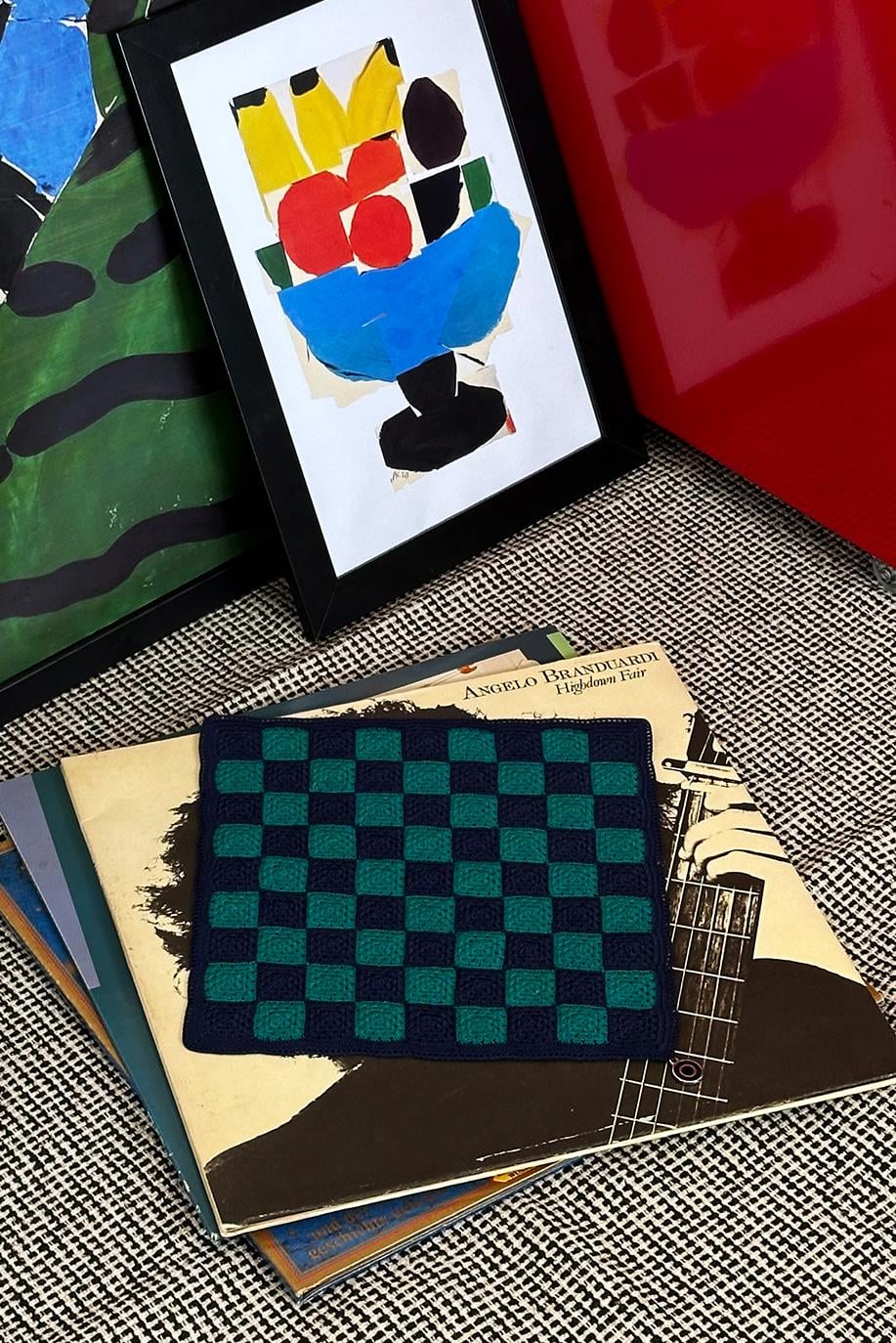 Checkered El İşi Dantel Örtü