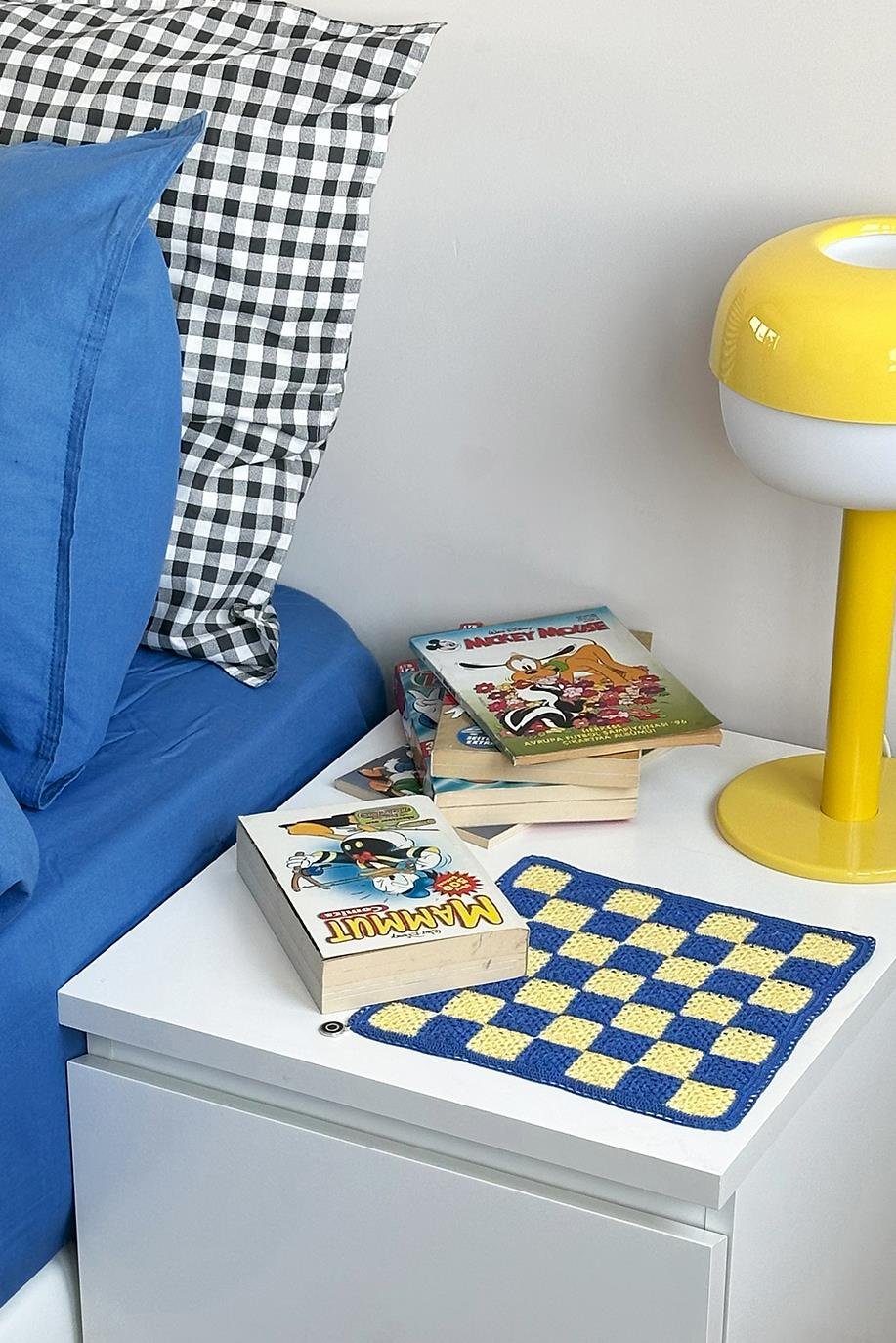 Checkered El İşi Dantel Örtü