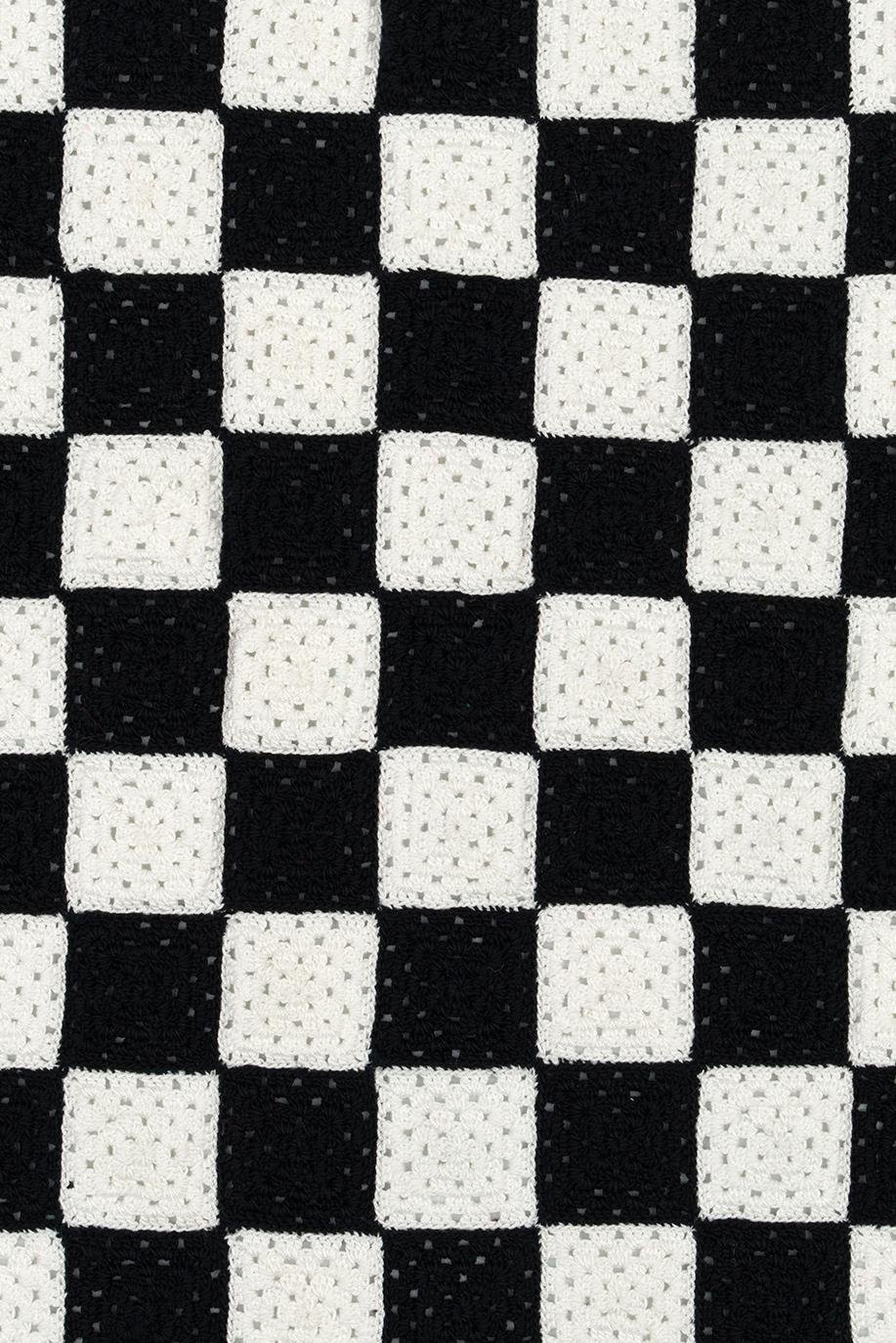 Checkered El İşi Dantel Örtü