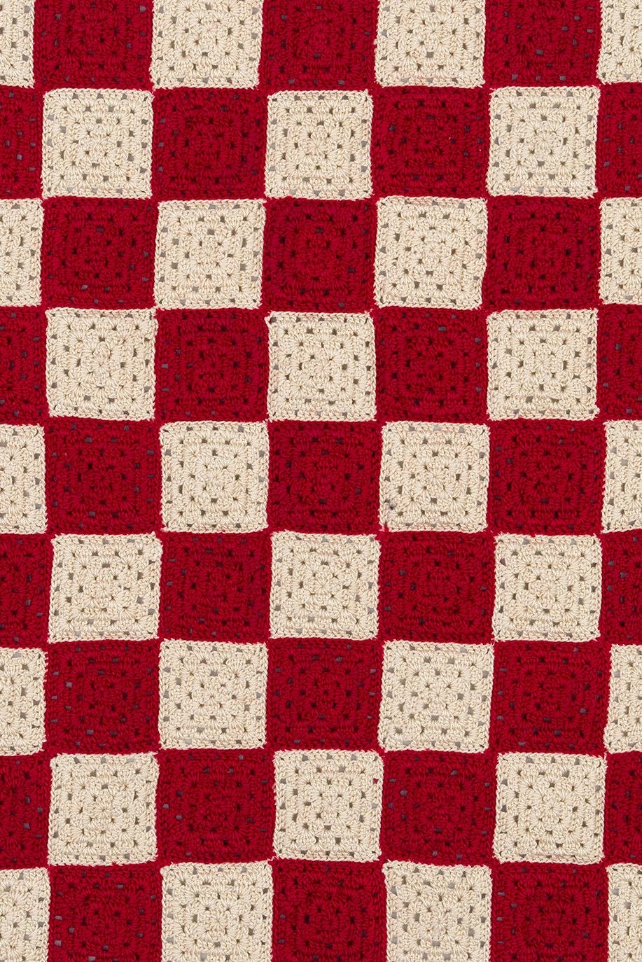 Checkered El İşi Dantel Örtü