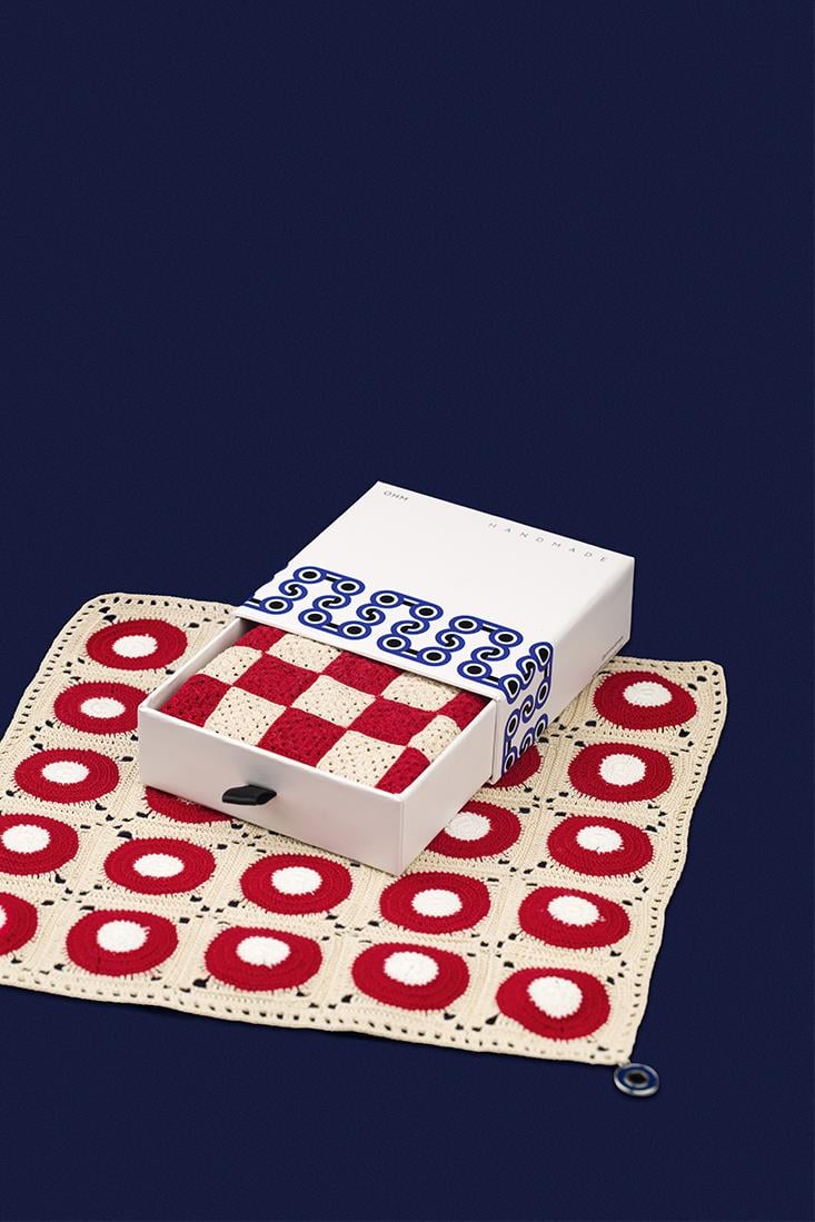 Checkered El İşi Dantel Örtü