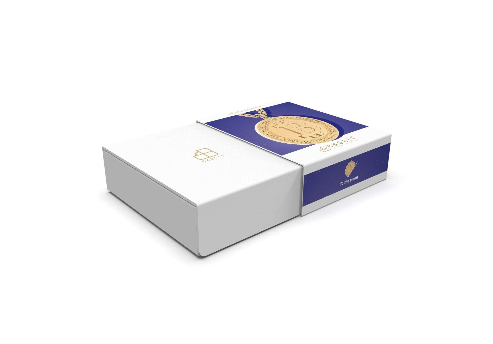 Chocli 18 Ayar Altın Kaplama Bitcoin Ayarlanabilir Kolye