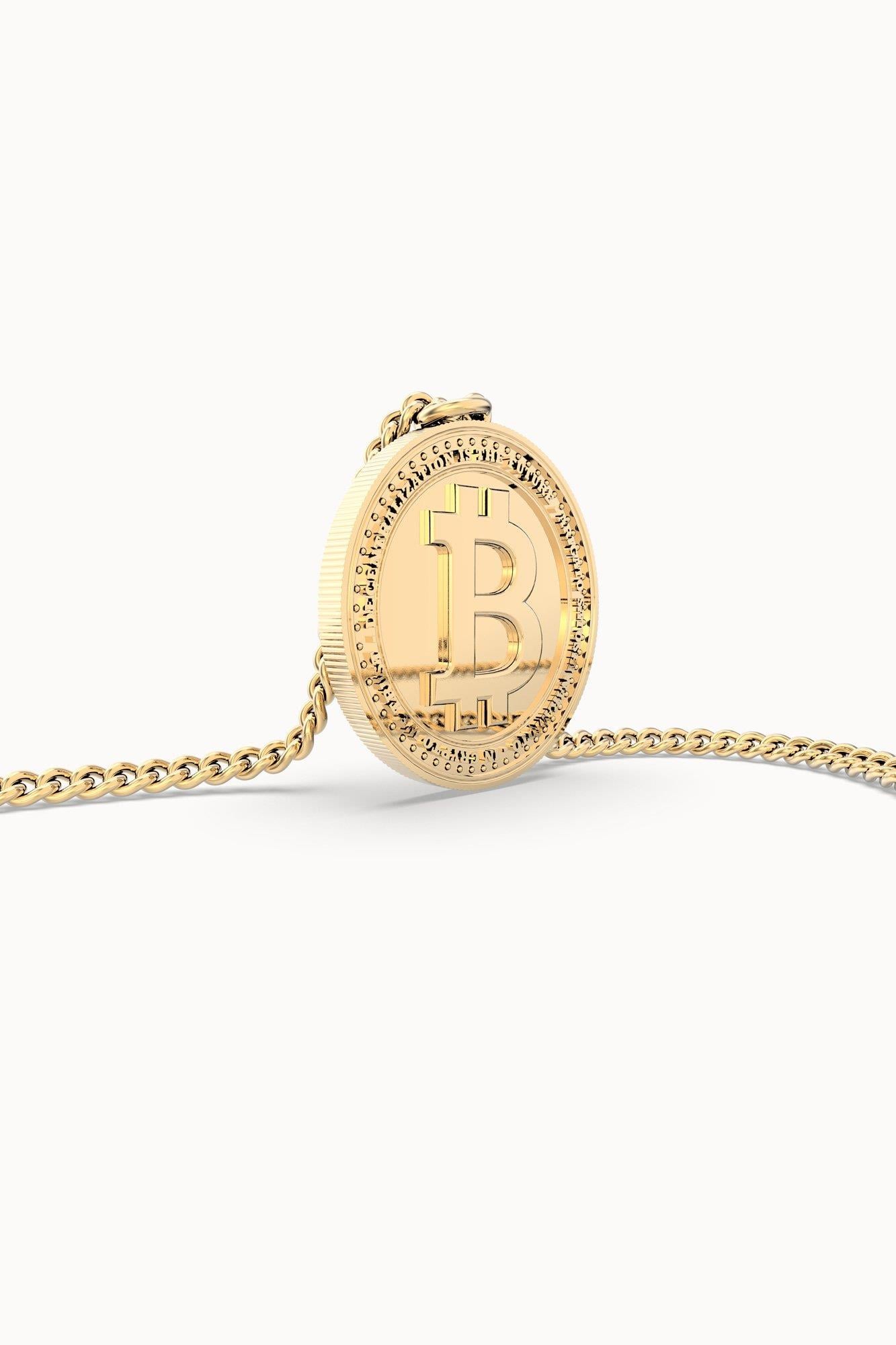 Chocli 18 Ayar Altın Kaplama Bitcoin Ayarlanabilir Kolye