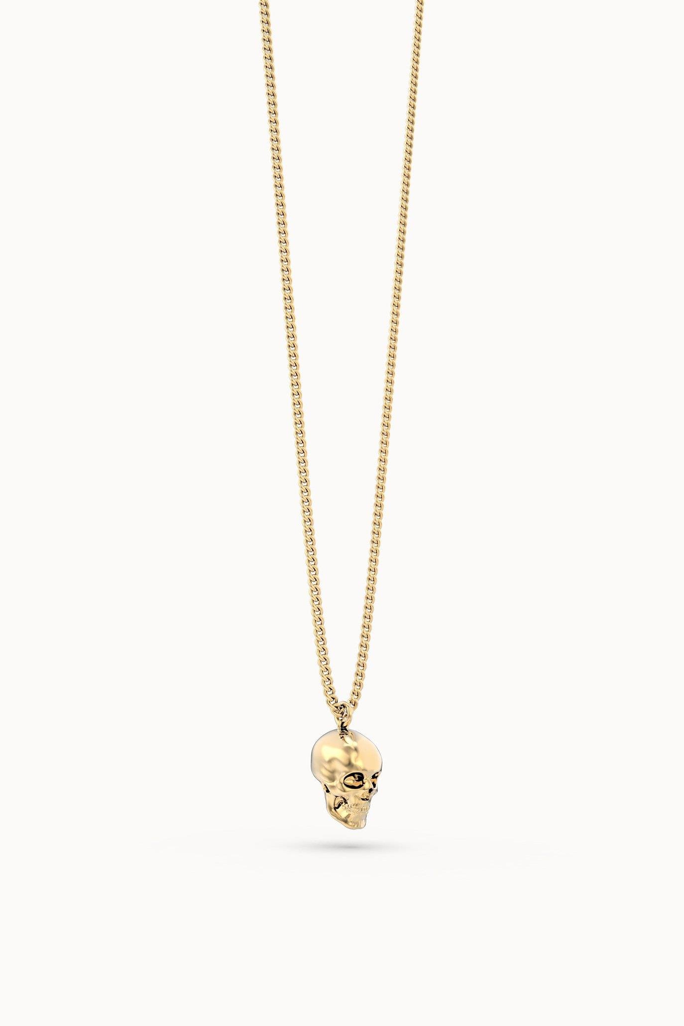 Chocli 18 Ayar Altın Kaplama Skull Kolye