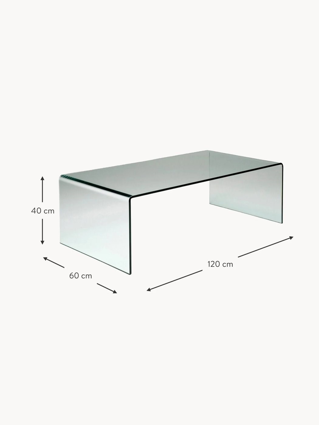 Club Cam Orta Sehpası, Modern Minimalist Tasarım, 120 cm