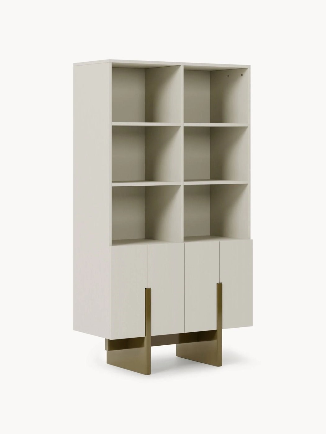 Dado Büyük Ahşap Highboard, Modern Geometrik Tasarım ve Orijinal Ayaklar