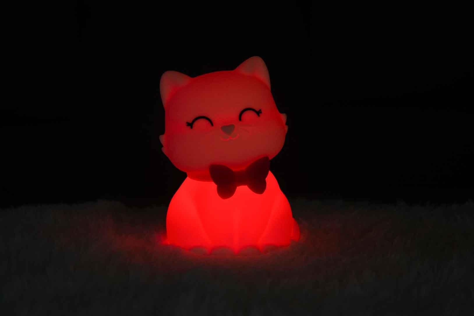 Dhink Silikon Gece Lambası Kedi Tosh Beyaz