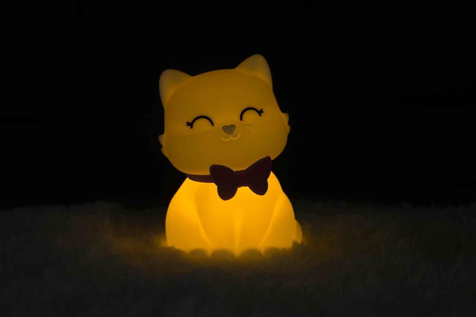 Dhink Silikon Gece Lambası Kedi Tosh Beyaz