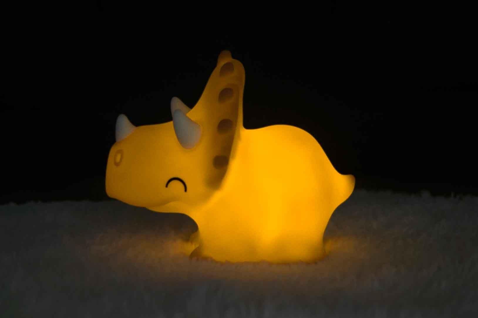 Dhink Silikon Gece Lambası  Triceratops Pembe