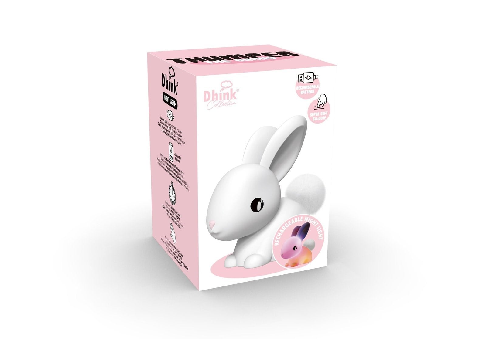 Dhink Silikon Şarjlı Gece Lambası Bunny Cotton
