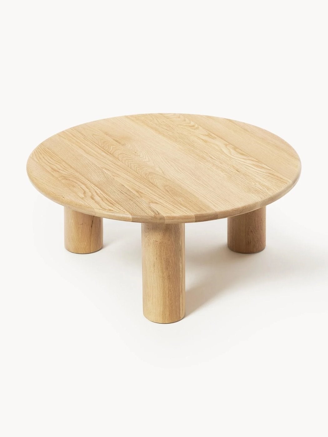 Didi Masif Meşe Yuvarlak Sehpa 80 cm