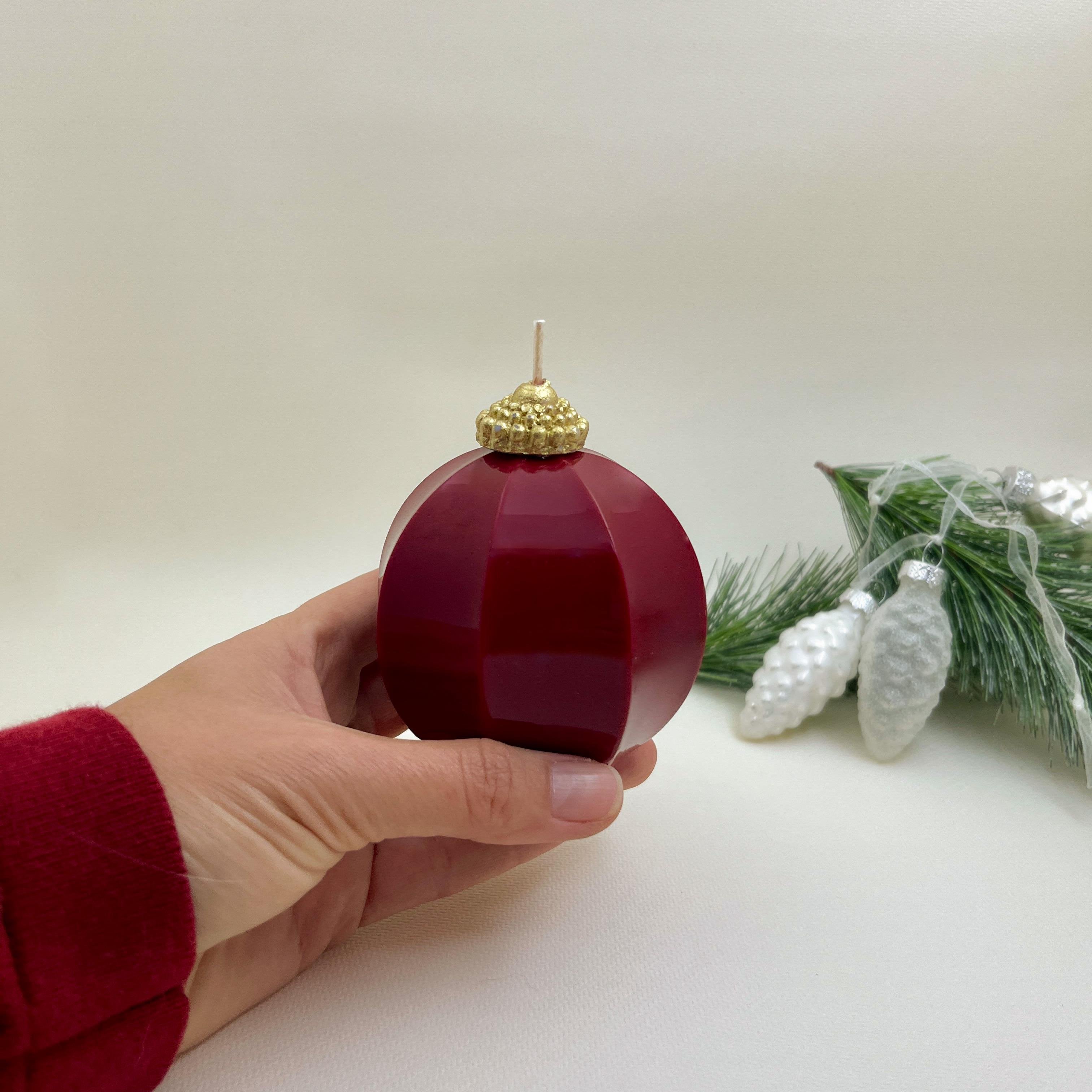 El Yapımı Yılbaşı Süs Mum Seti – Kırmızı / Yeşil / Beyaz Soya Wax Mum