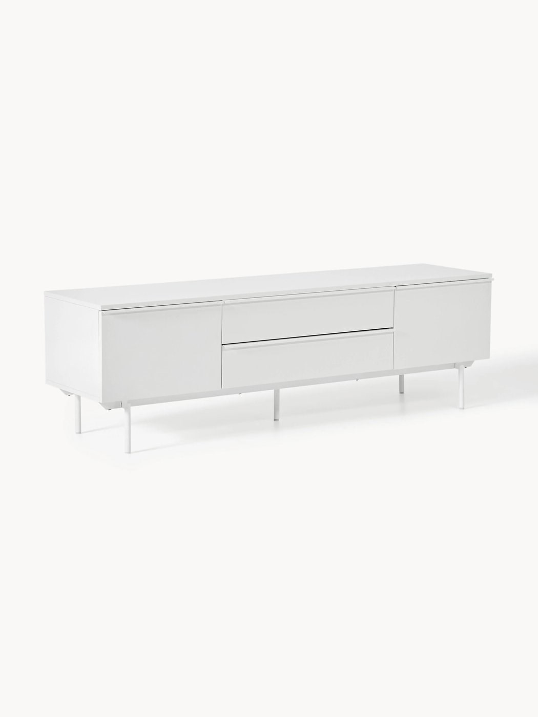 Elona TV Sehpası 180 cm Modern Mat Beyaz Tasarım