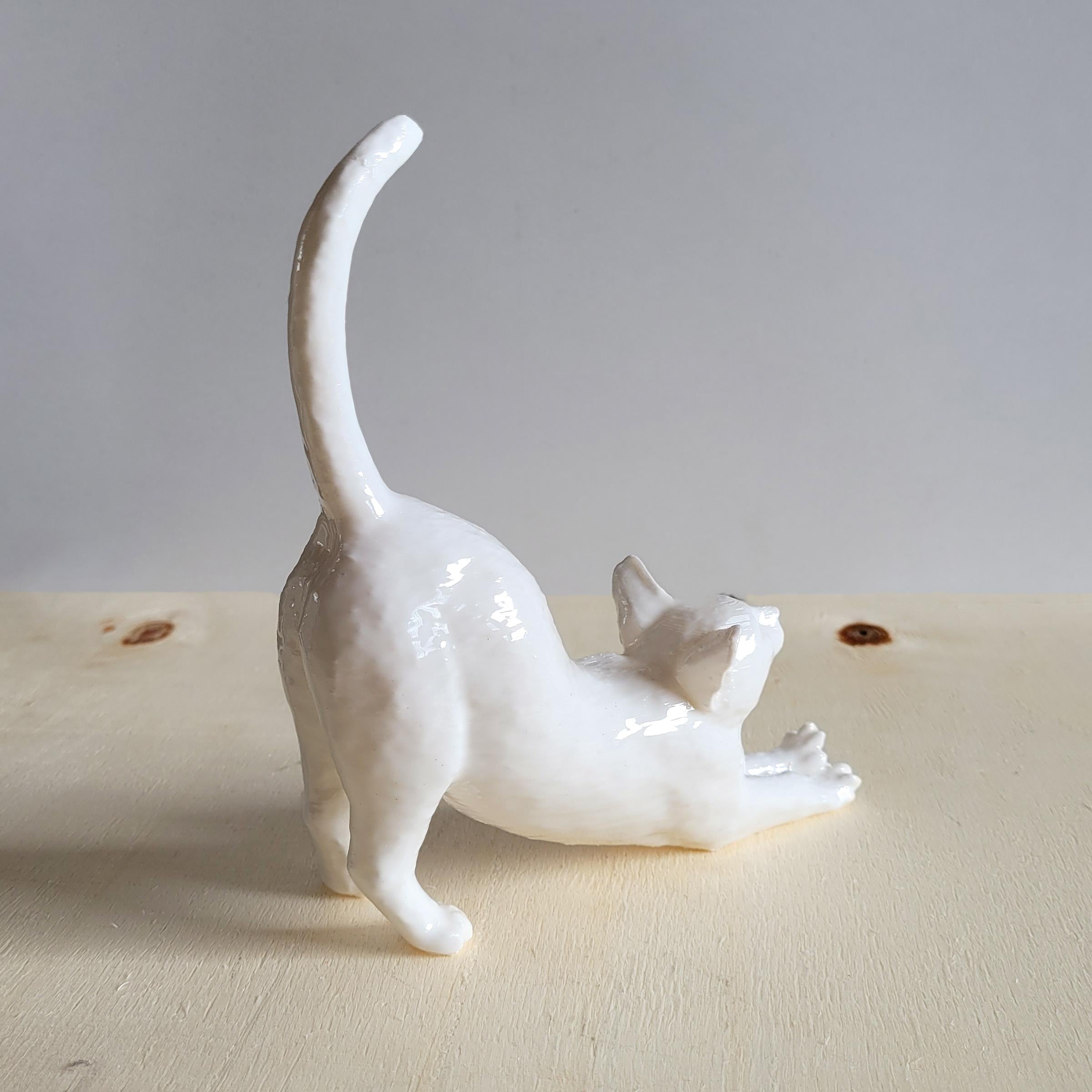 Esneyen Kedi Yüzük Düzenleyici | Beyaz