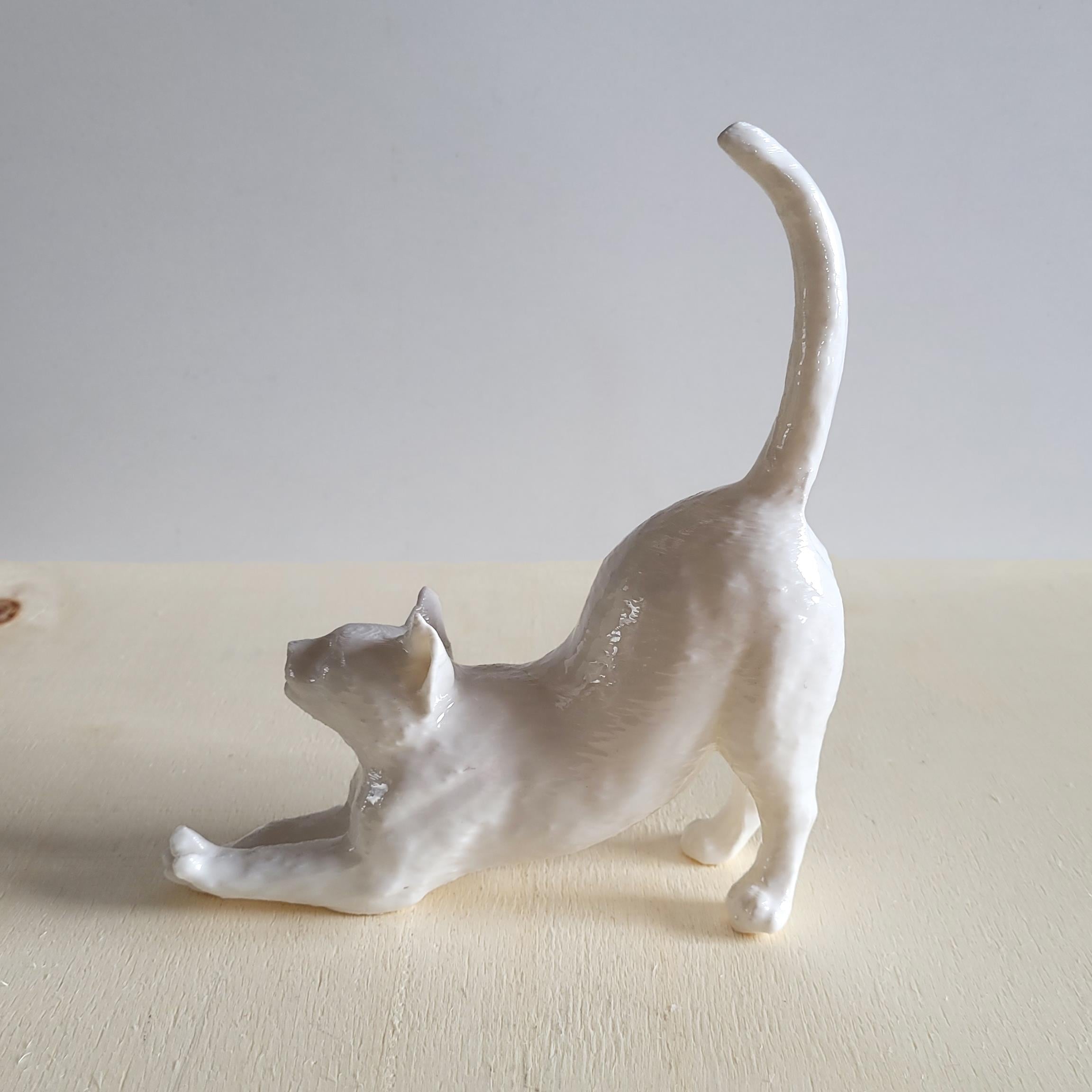 Esneyen Kedi Yüzük Düzenleyici | Beyaz