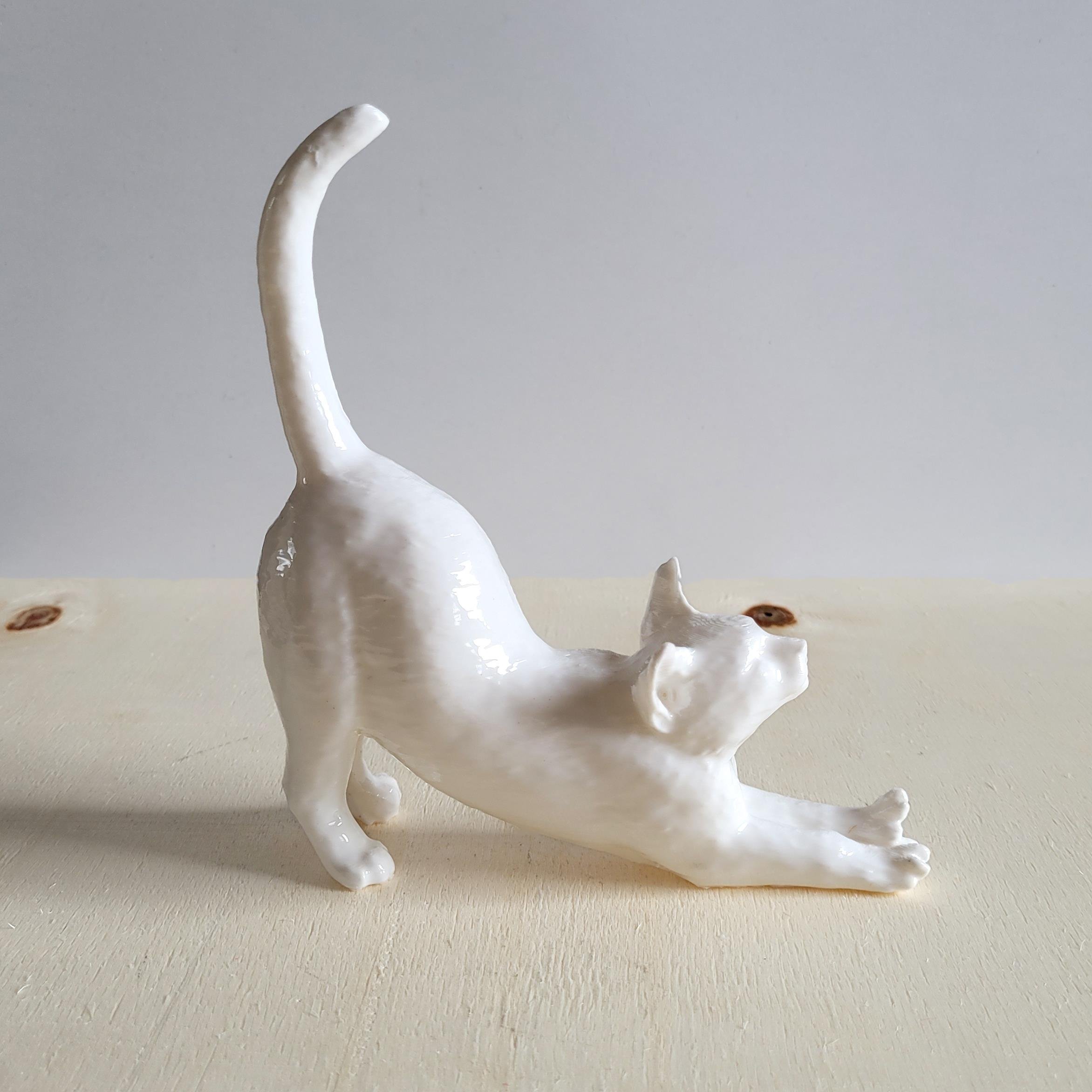 Esneyen Kedi Yüzük Düzenleyici | Beyaz