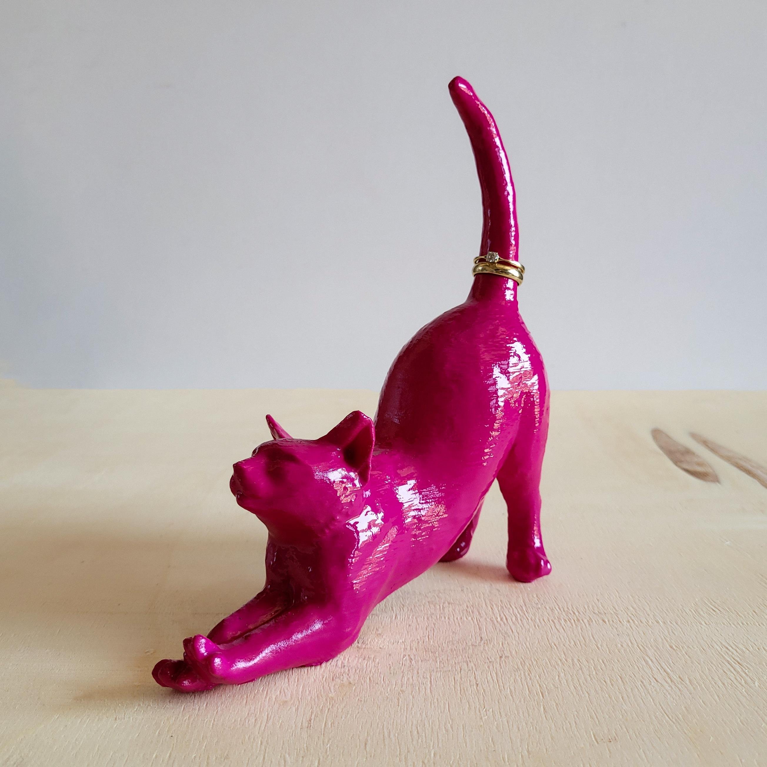 Esneyen Kedi Yüzük Düzenleyici | Fuşya