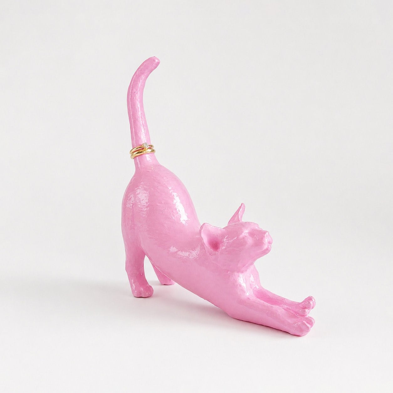 Esneyen Kedi Yüzük Düzenleyici | Pastel Pembe