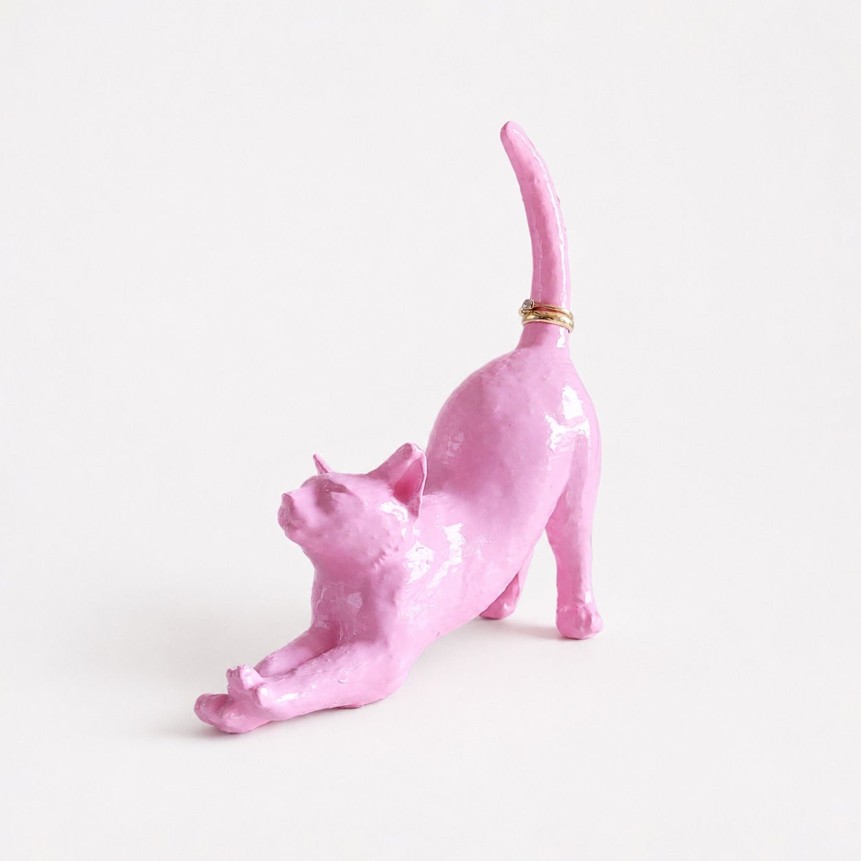 Esneyen Kedi Yüzük Düzenleyici | Pastel Pembe