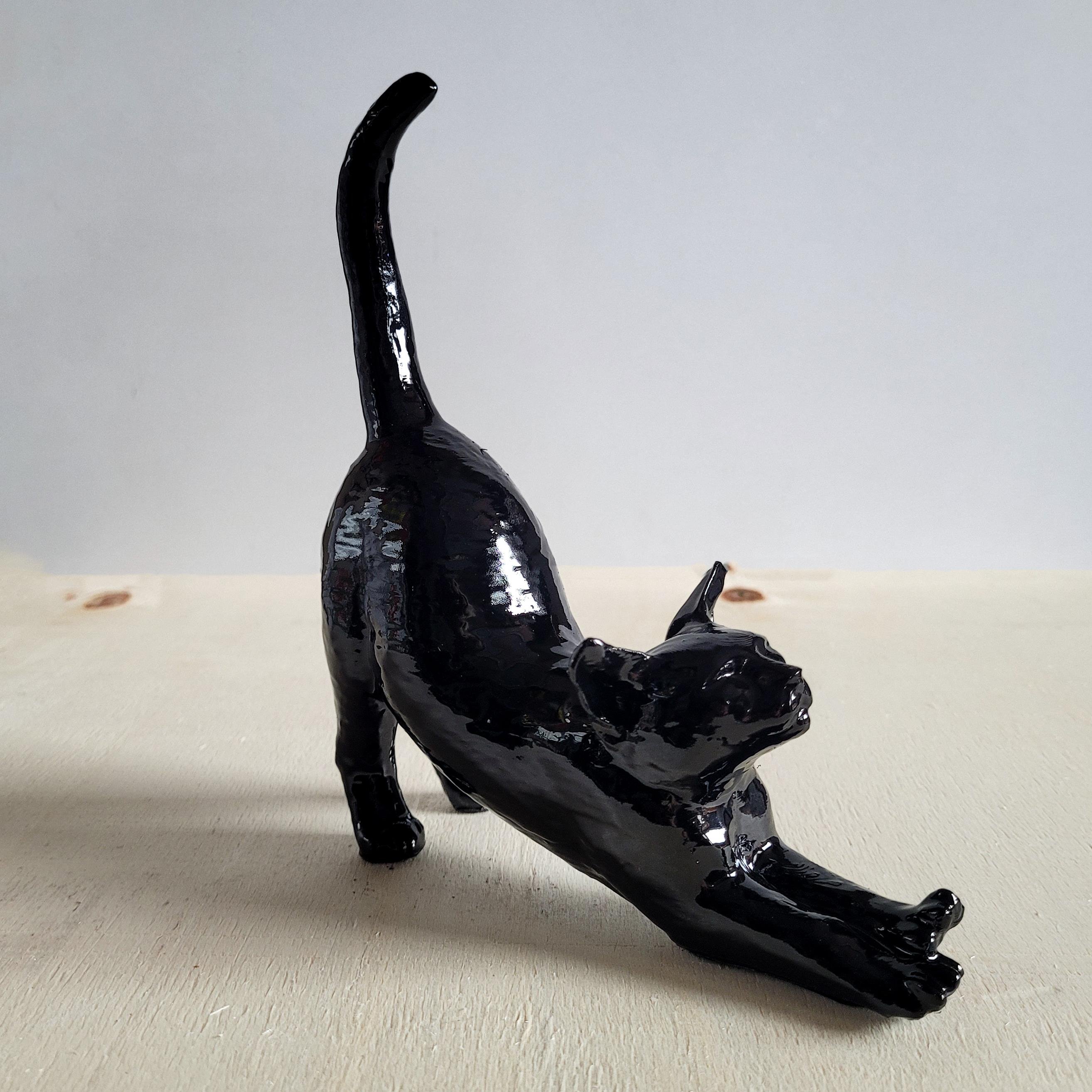 Esneyen Kedi Yüzük Düzenleyici | Siyah