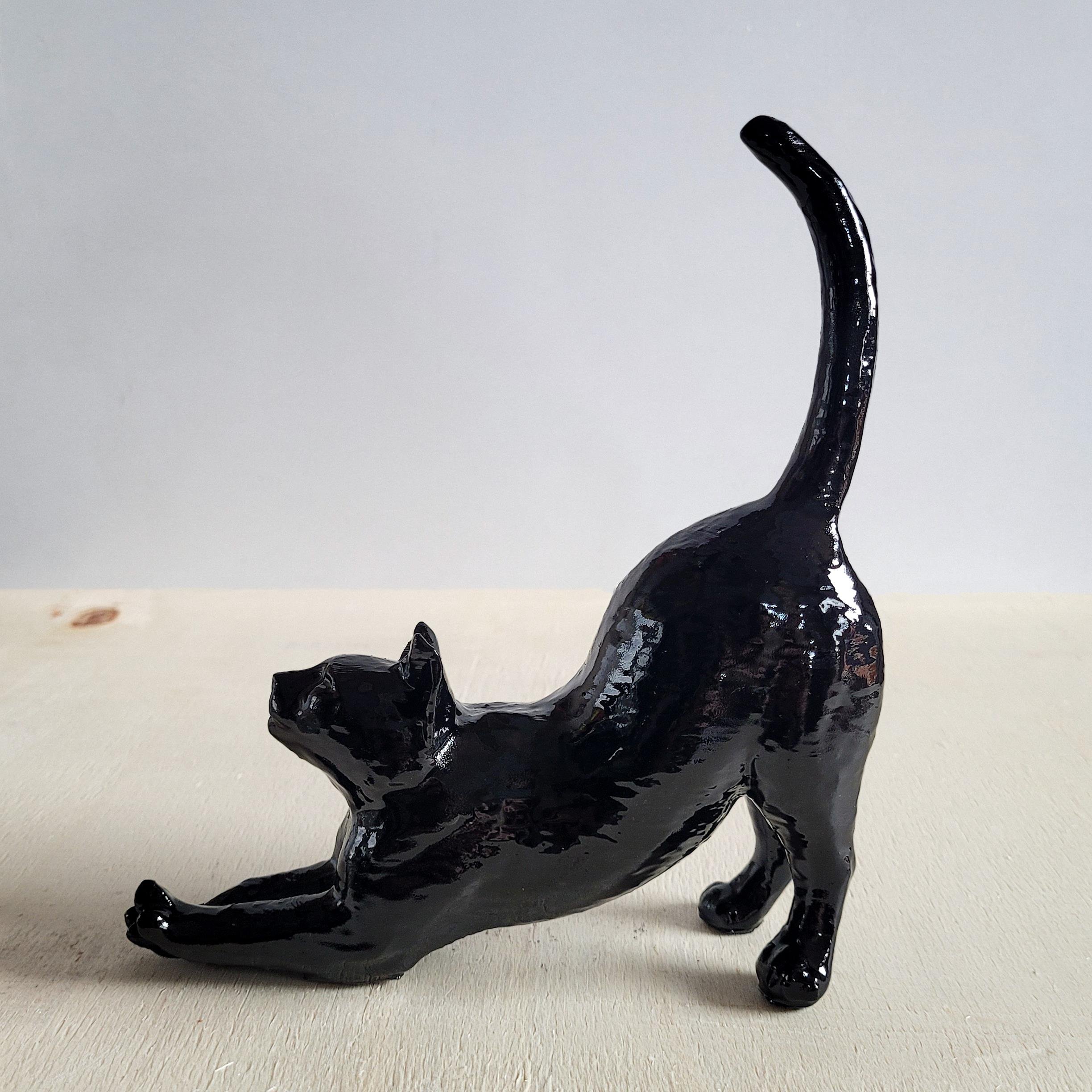 Esneyen Kedi Yüzük Düzenleyici | Siyah