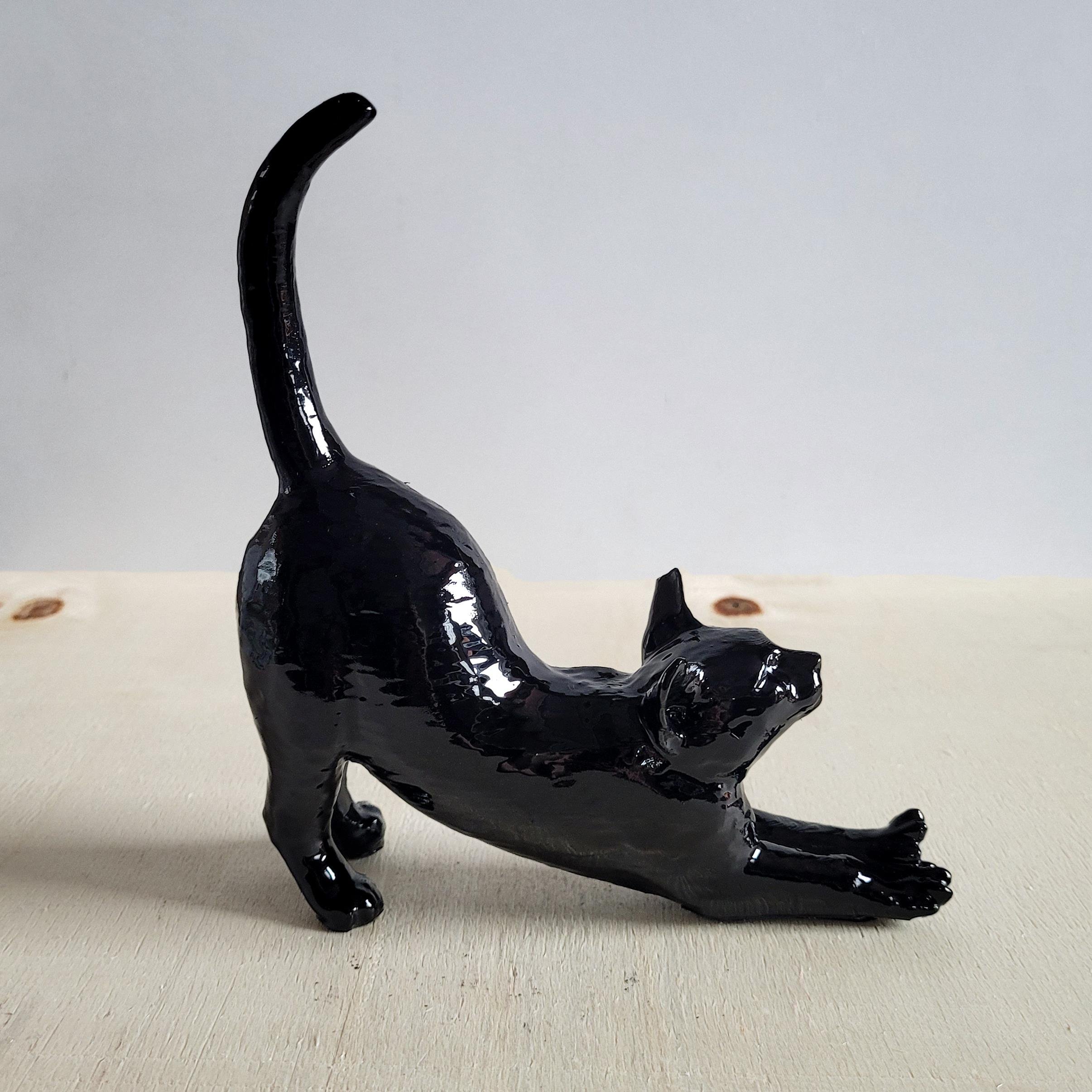 Esneyen Kedi Yüzük Düzenleyici | Siyah