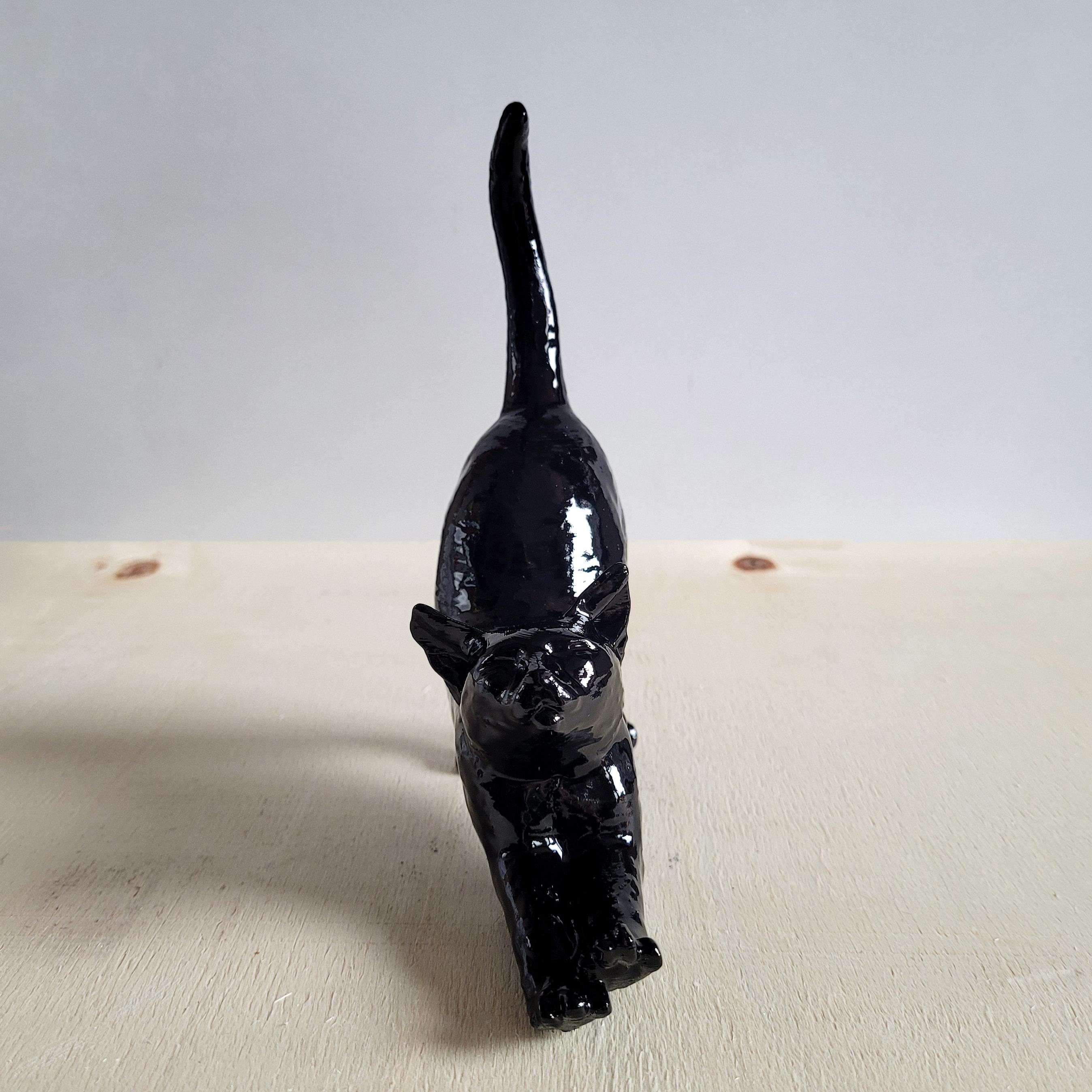 Esneyen Kedi Yüzük Düzenleyici | Siyah