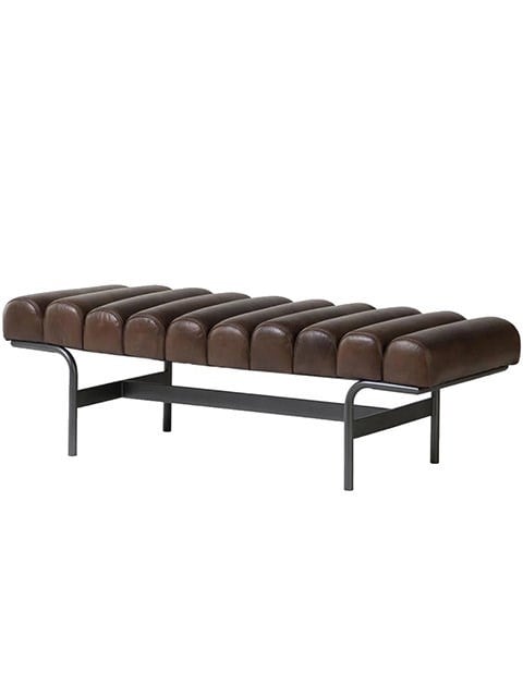Flav Metal Deri Bench Puf