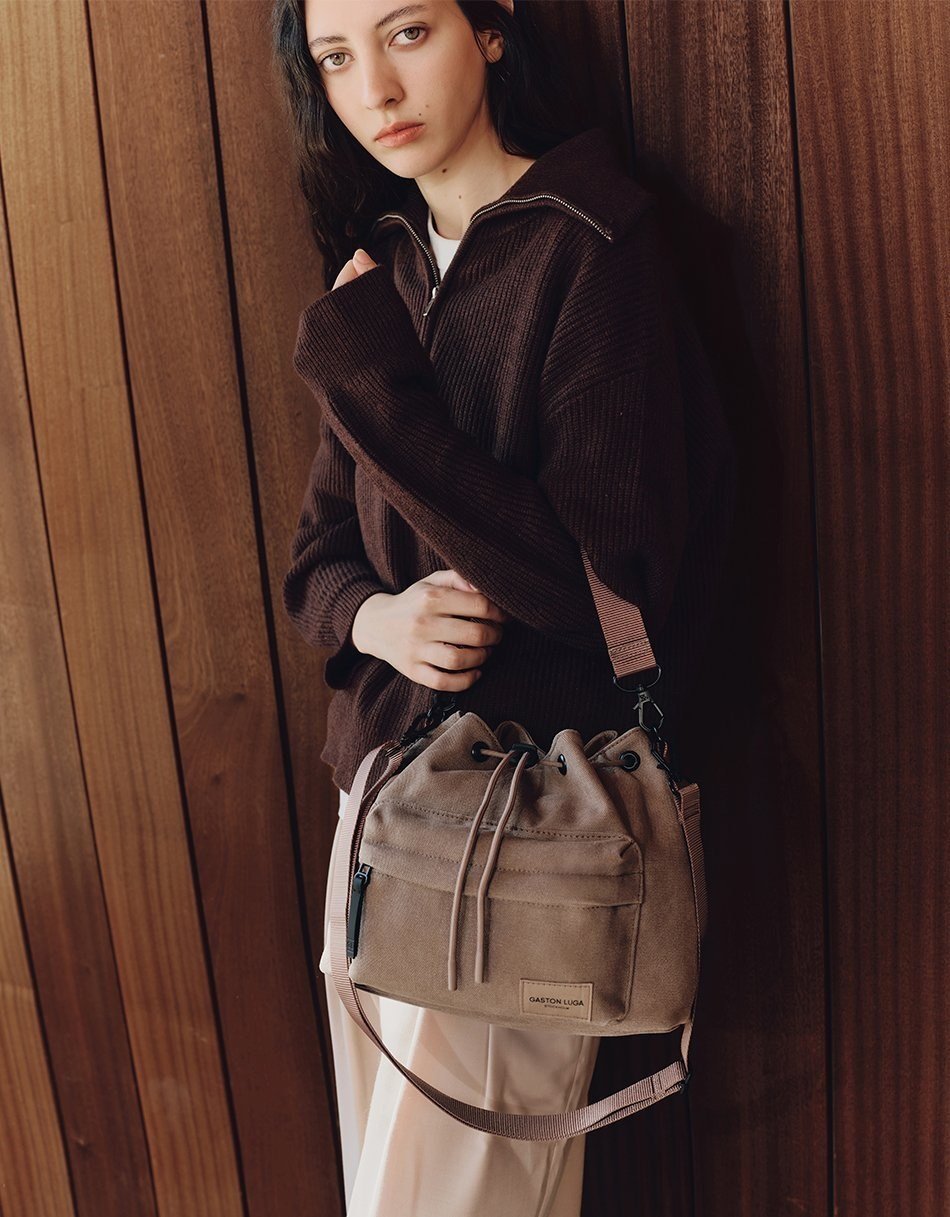 Gaston Luga Splash Bucket Crossbody Çanta - Kahverengi