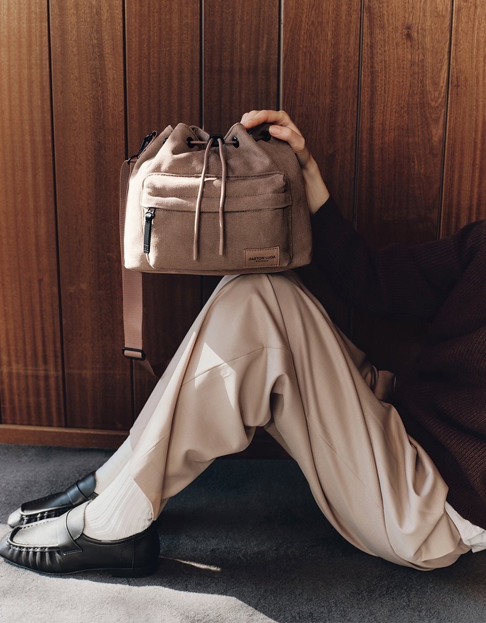 Gaston Luga Splash Bucket Crossbody Çanta - Kahverengi