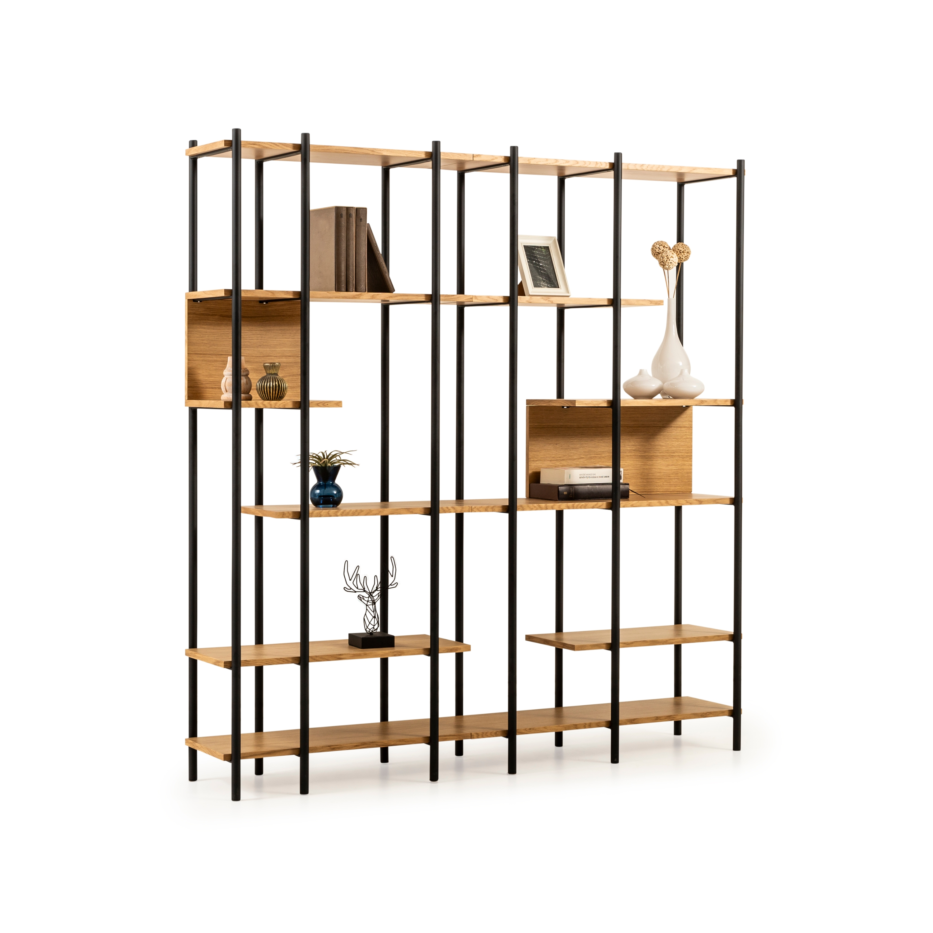 Harmonia Kitaplık Ahşap Raf Metal Çerçeve - 170 cm