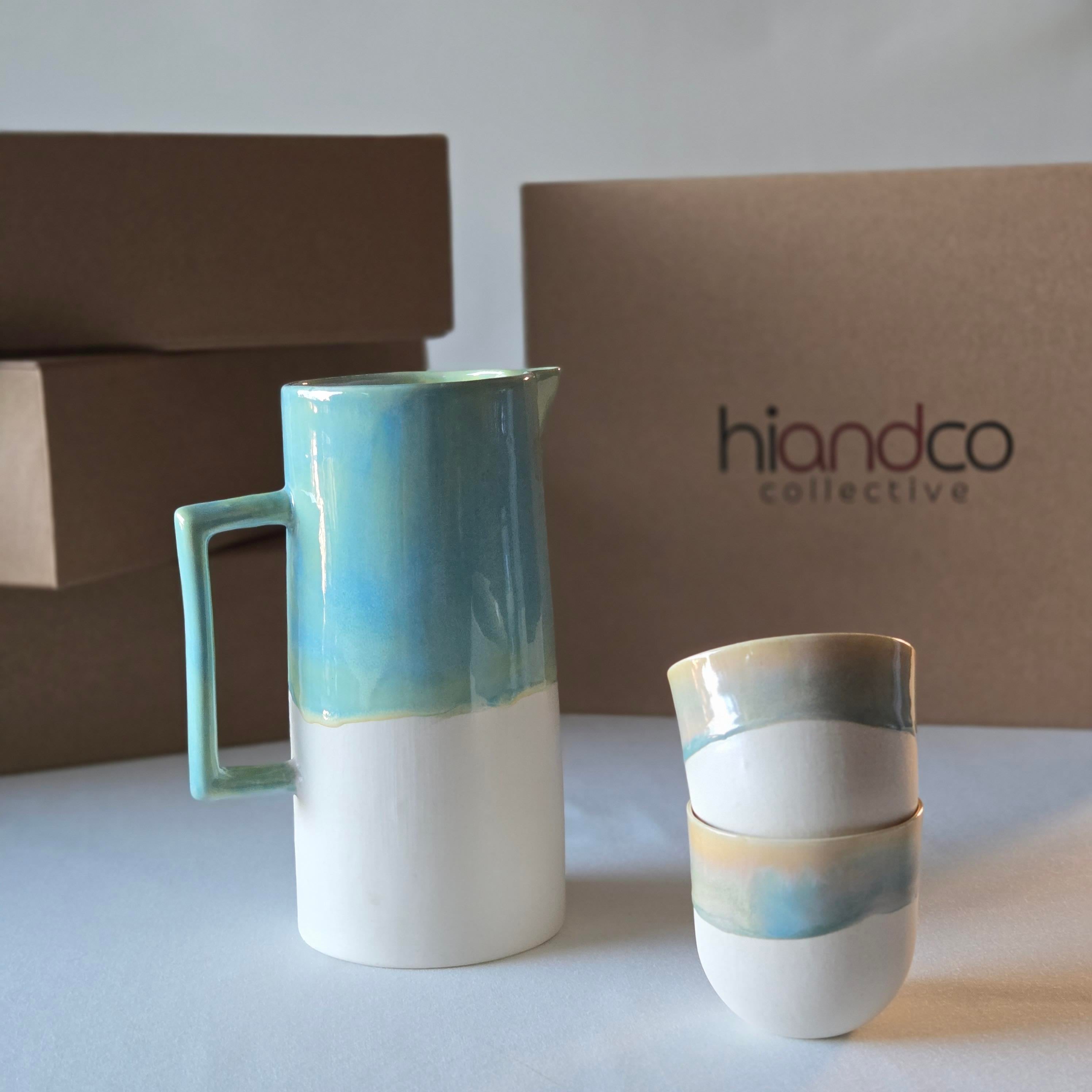 Hiandco Collective /Seramik Sürahi ve Bardak Seti- İris