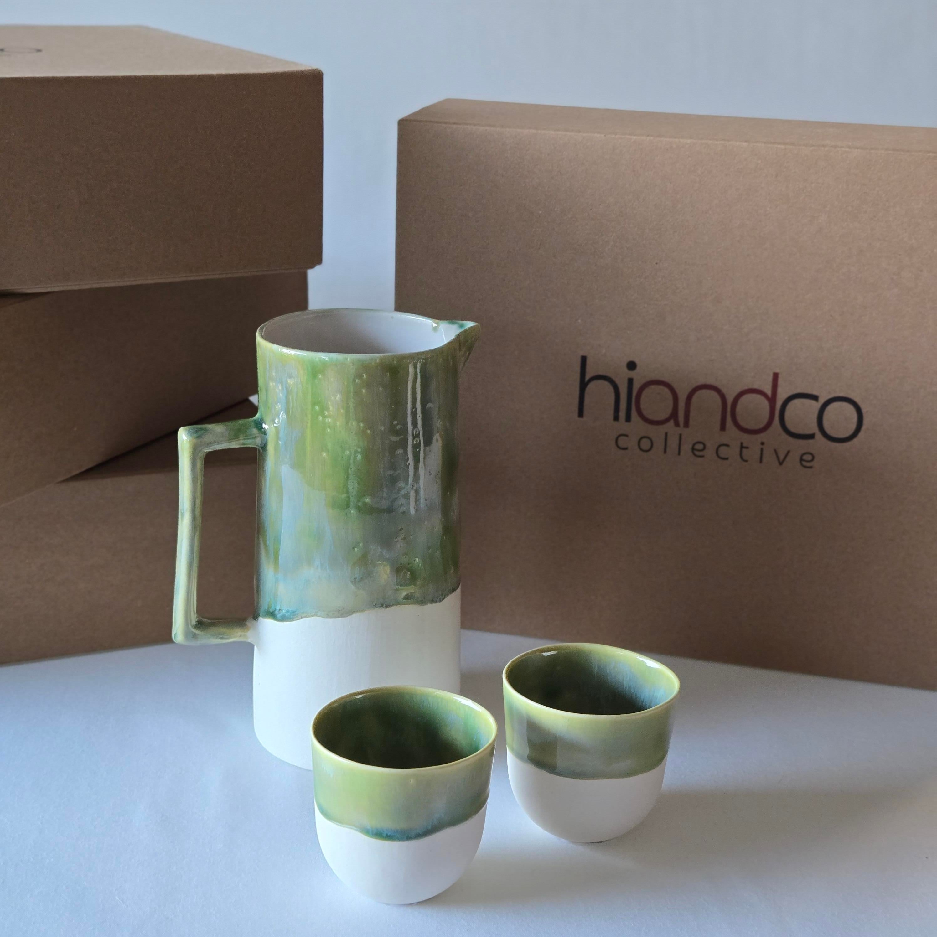 Hiandco Collective /Seramik Sürahi ve Bardak Seti- Çam Sesi