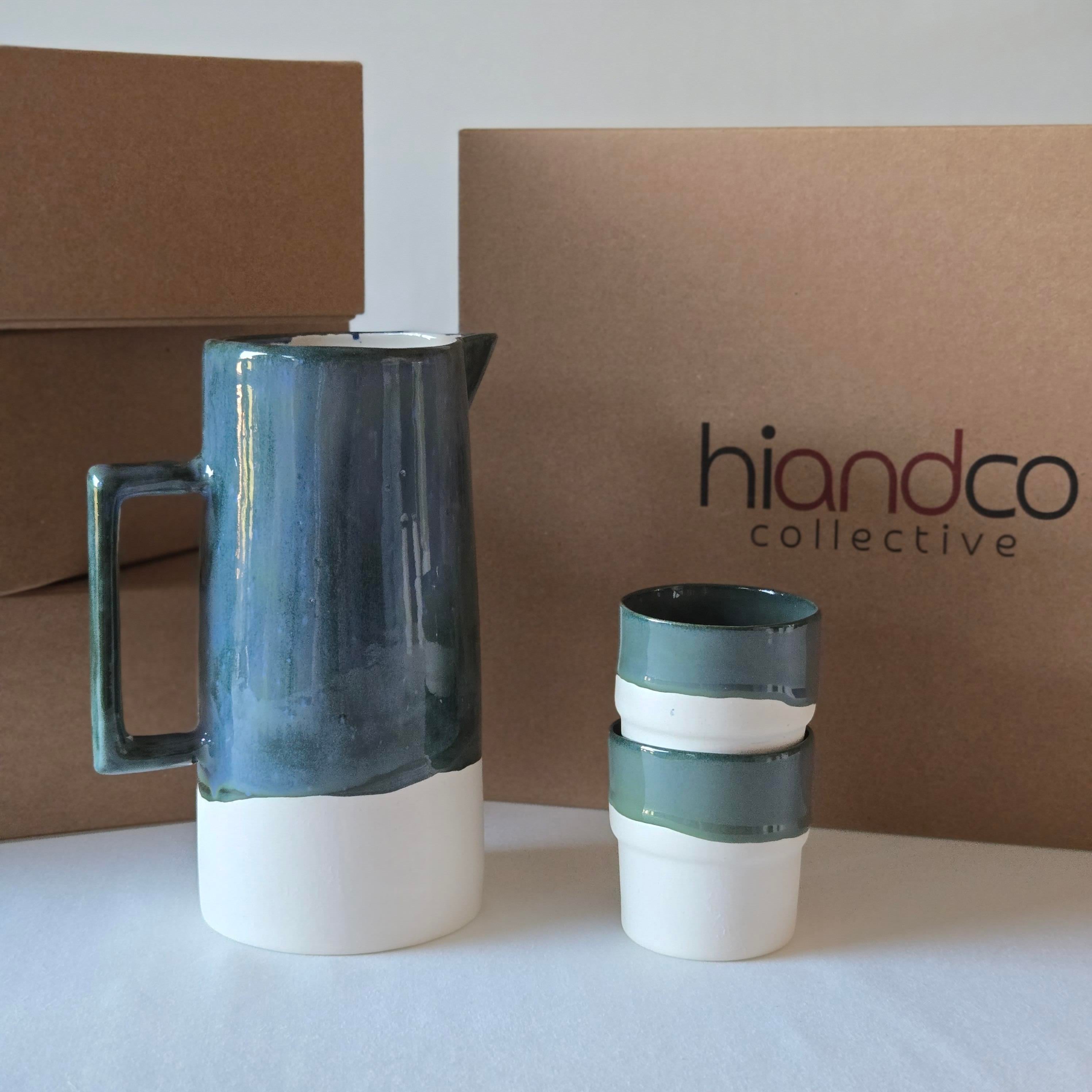 Hiandco Collective /Seramik Sürahi ve Bardak Seti- Zefir 