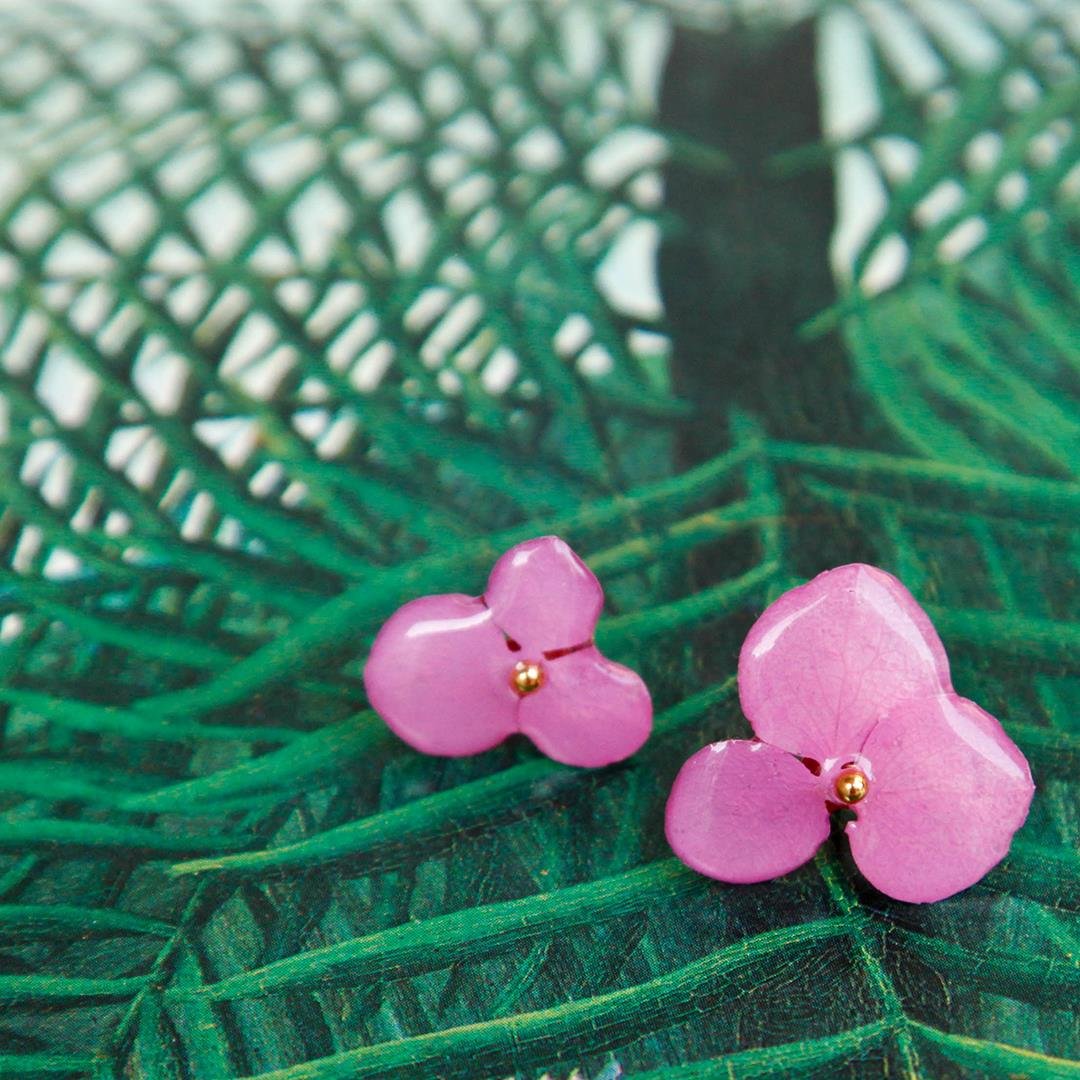 HYDRANGEA - Pembe Ortanca Küpe