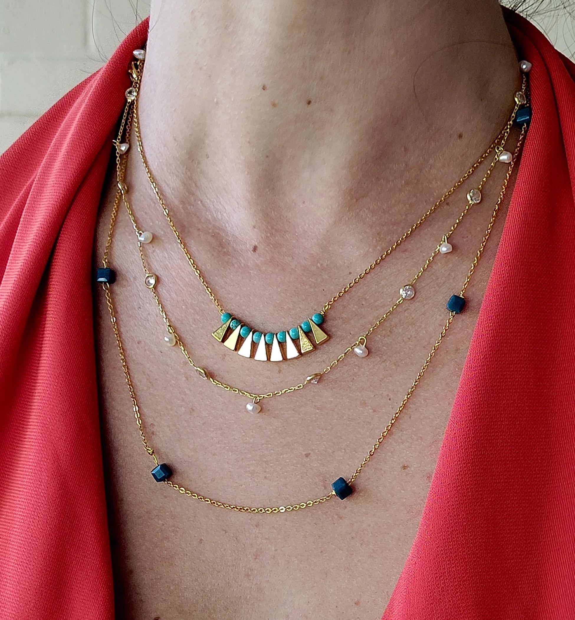 İris Pearl, Taşlı İncili Gümüş Kolye