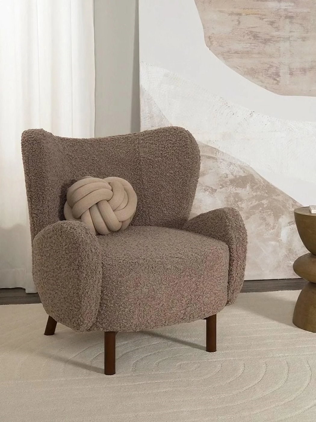 Kalia Modern Teddy Kumaşlı Konforlu Tekli Koltuk