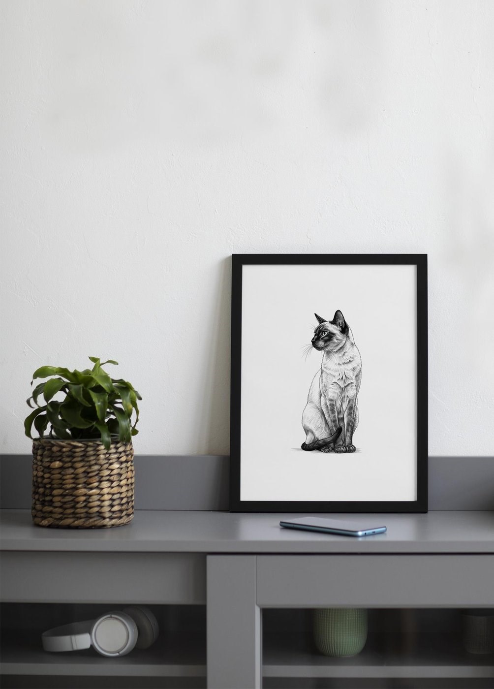 Karakalem Koleksiyonu Kedi Posteri