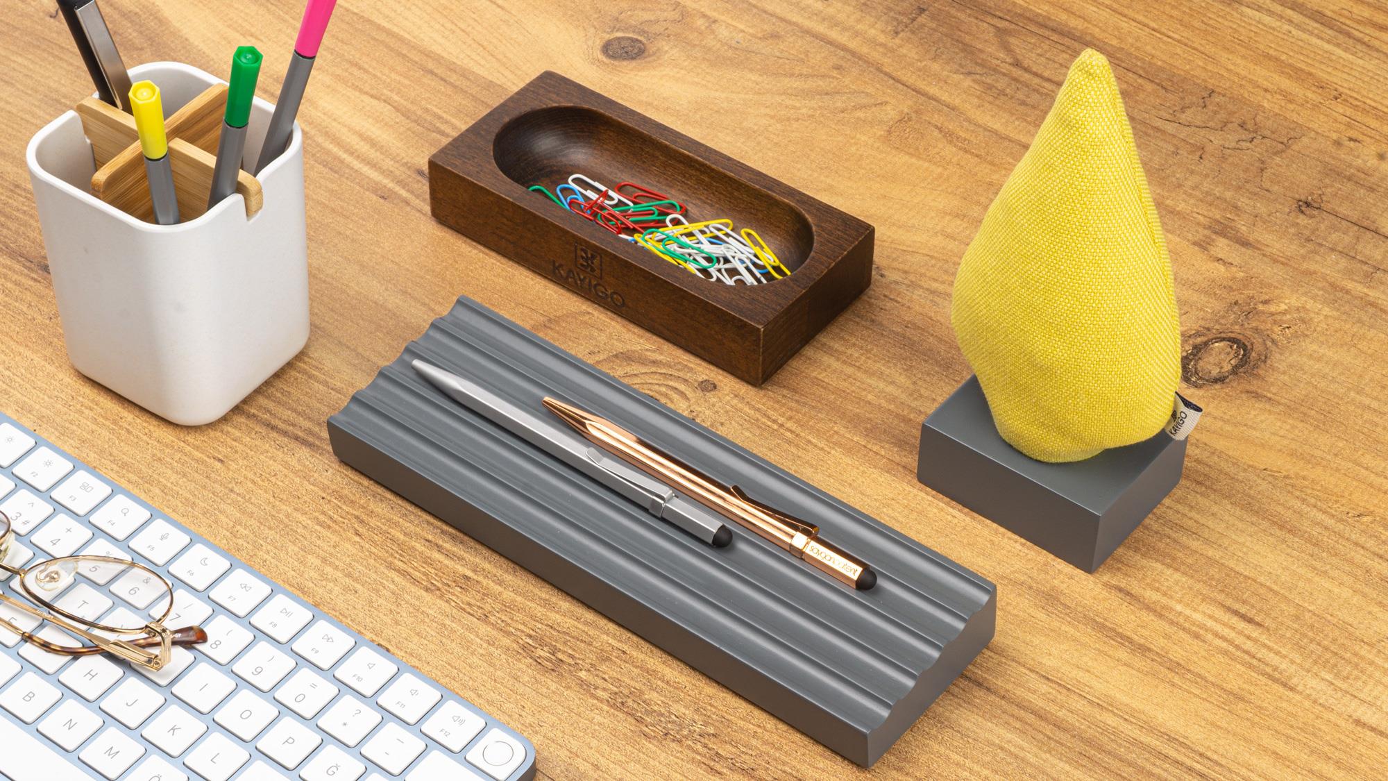 Kayigo  Woody  Gri Üçlü Ofis  Seti - Sarı Ladin