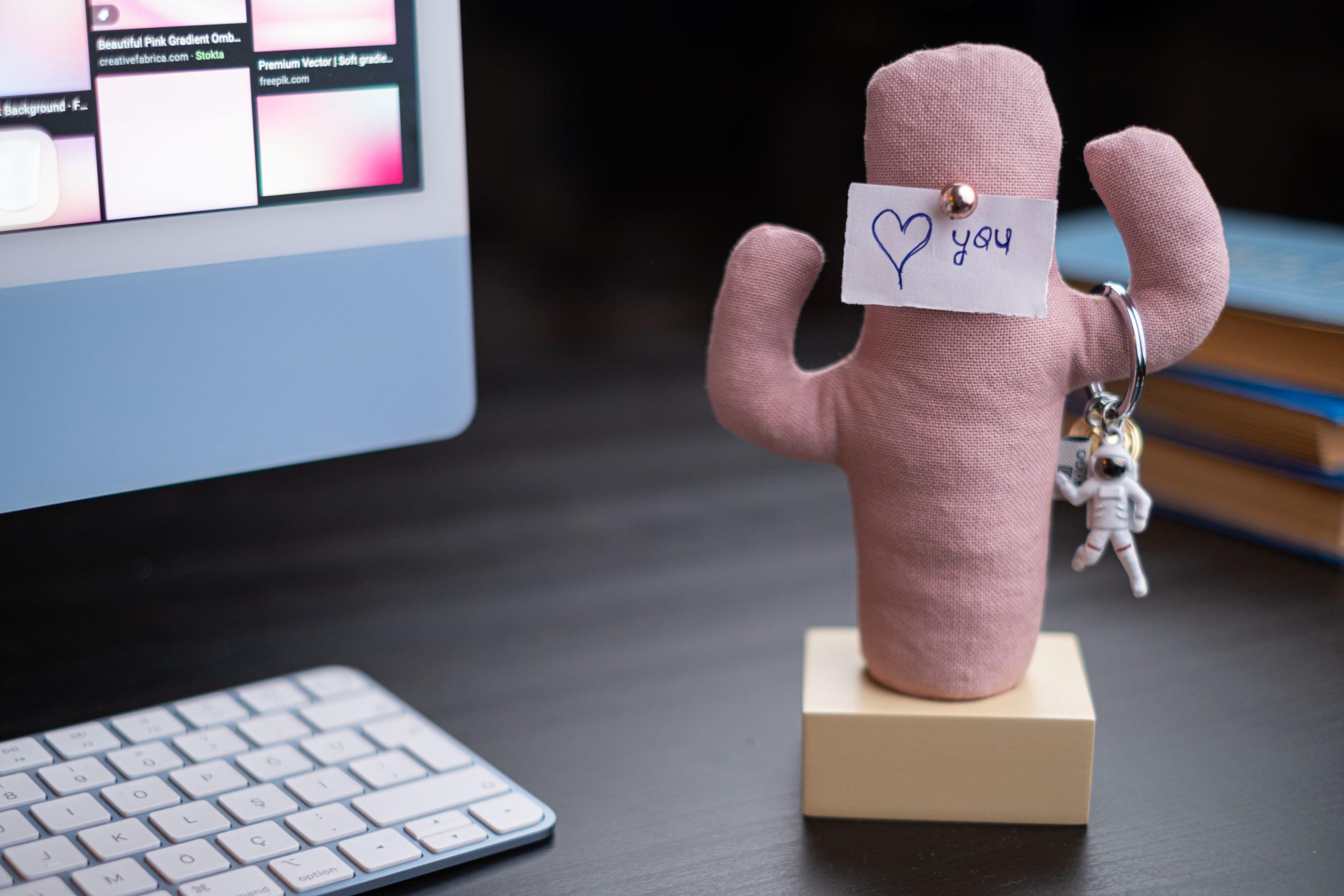 Kayigo Woody Krem Üçlü Ofis  Seti - Pembe Cactus